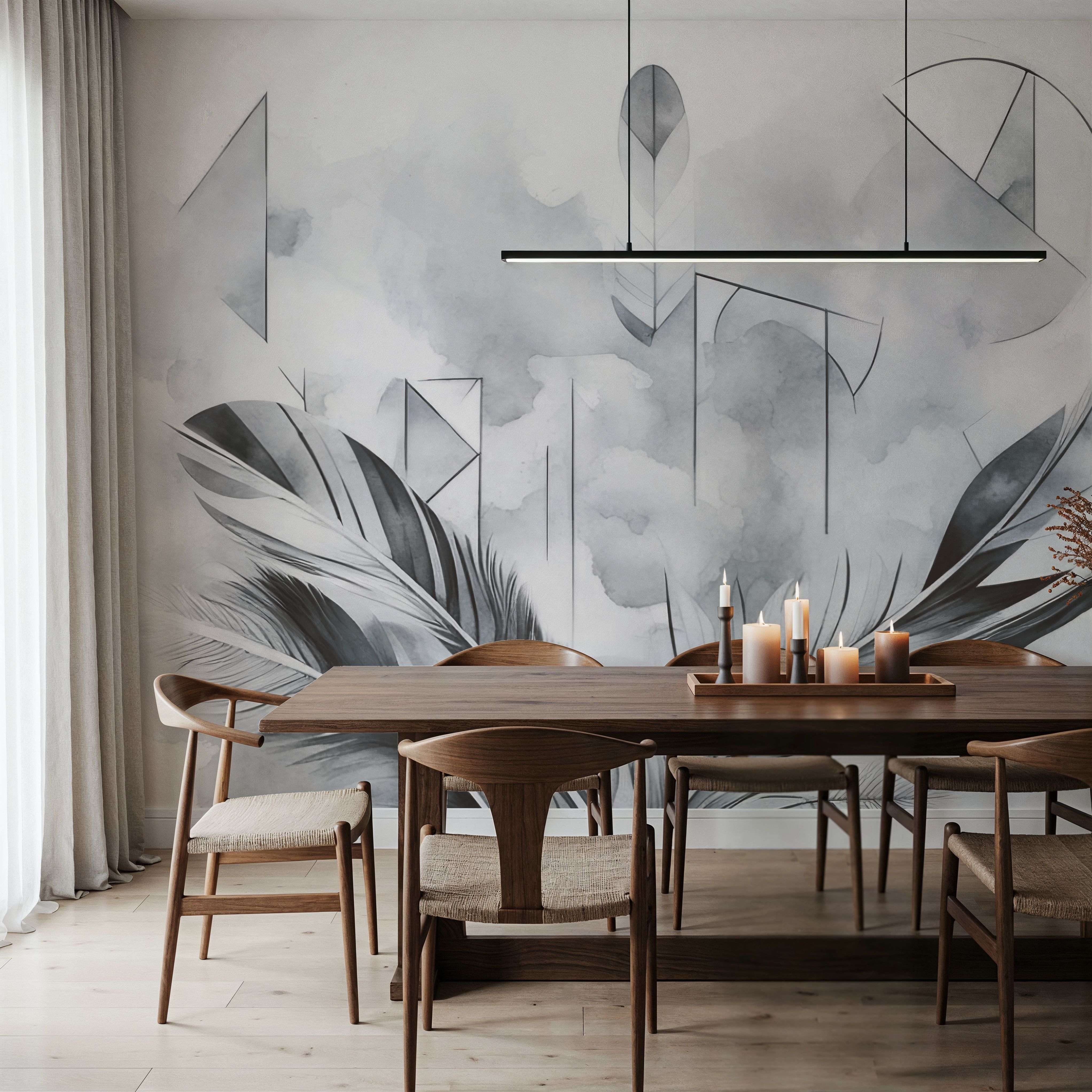 Feather Geometry Gray