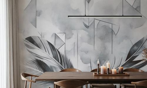 Feather Geometry Gray