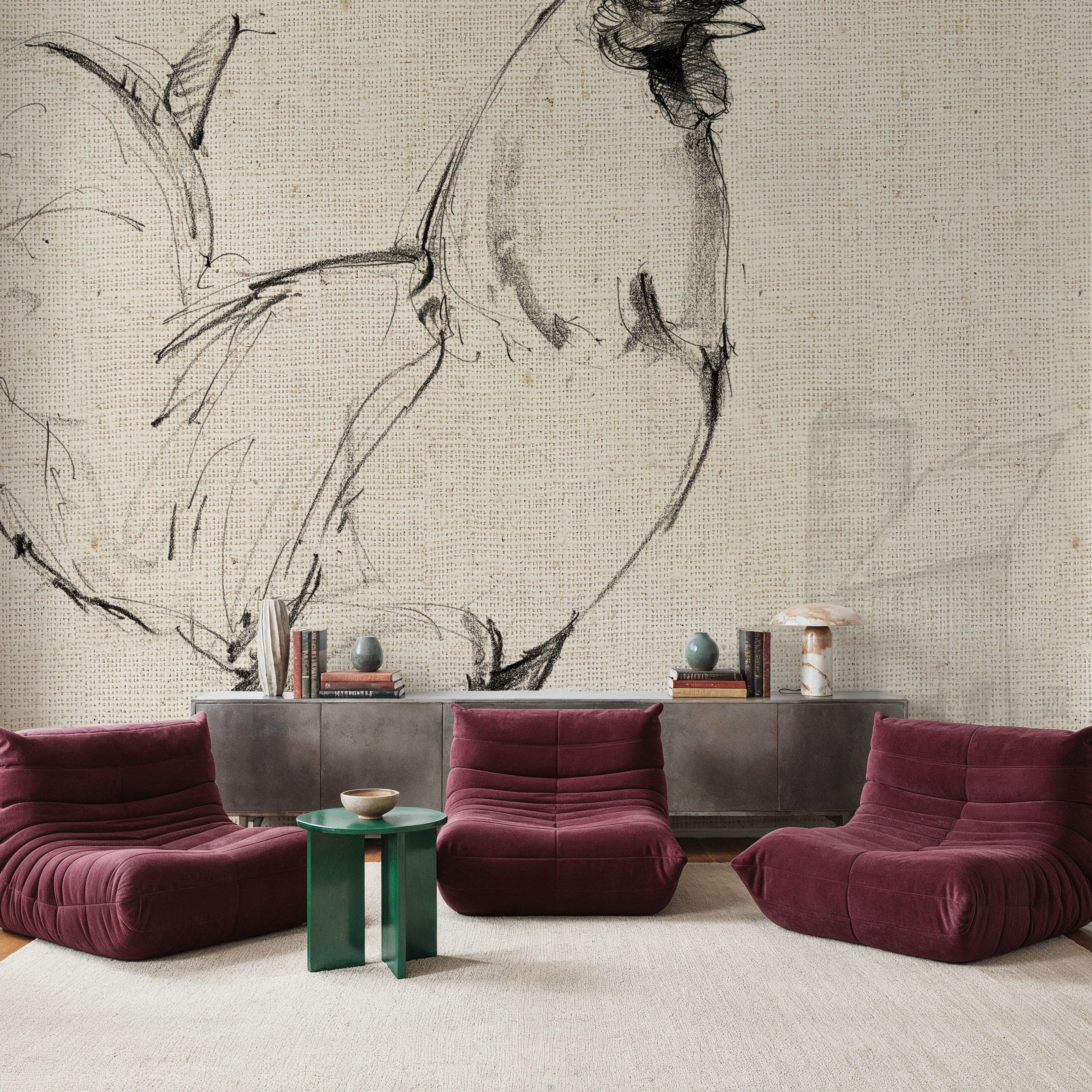 Life at Home I on Burlap