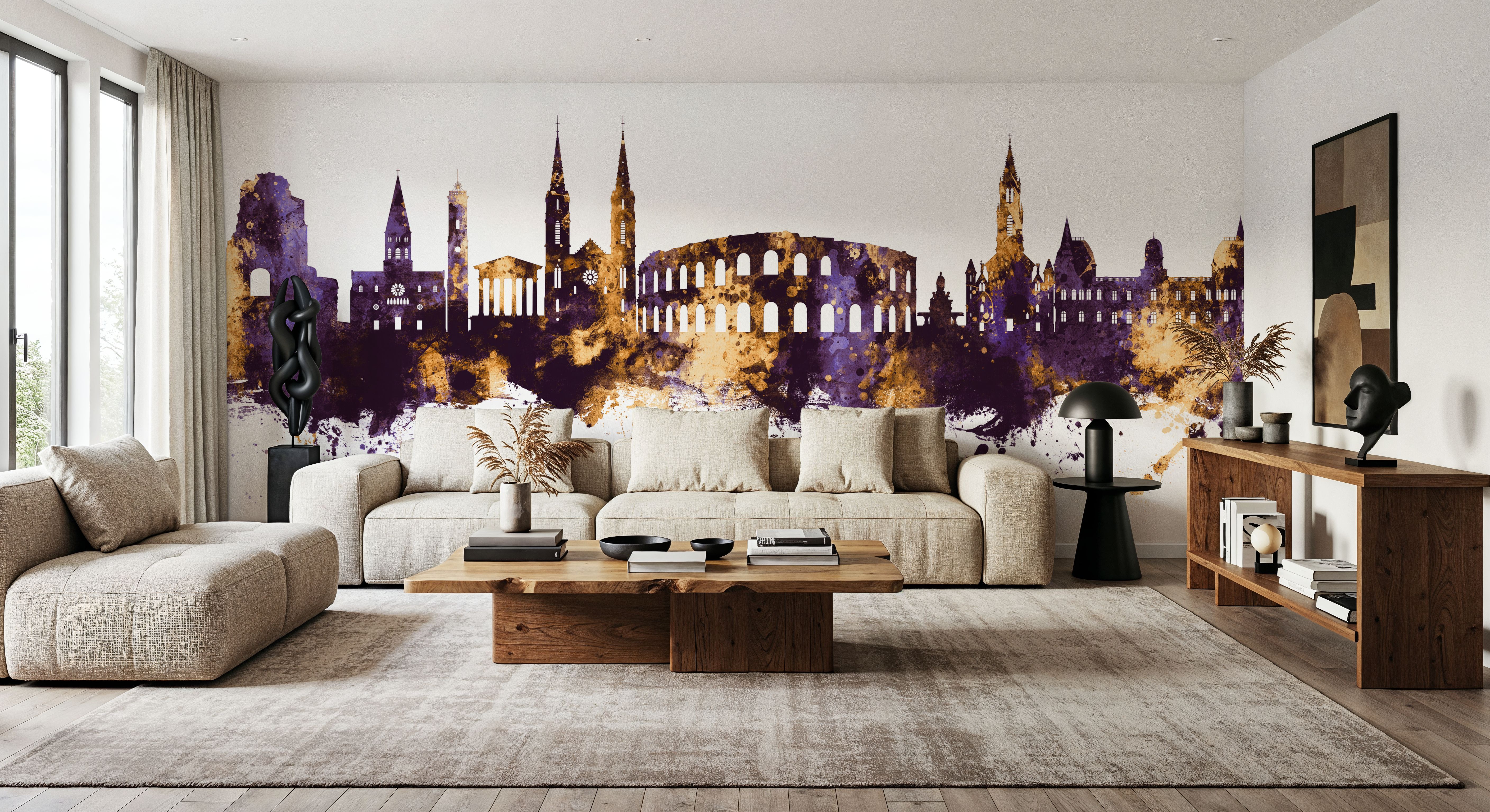 Nîmes France Skyline Purple & Gold