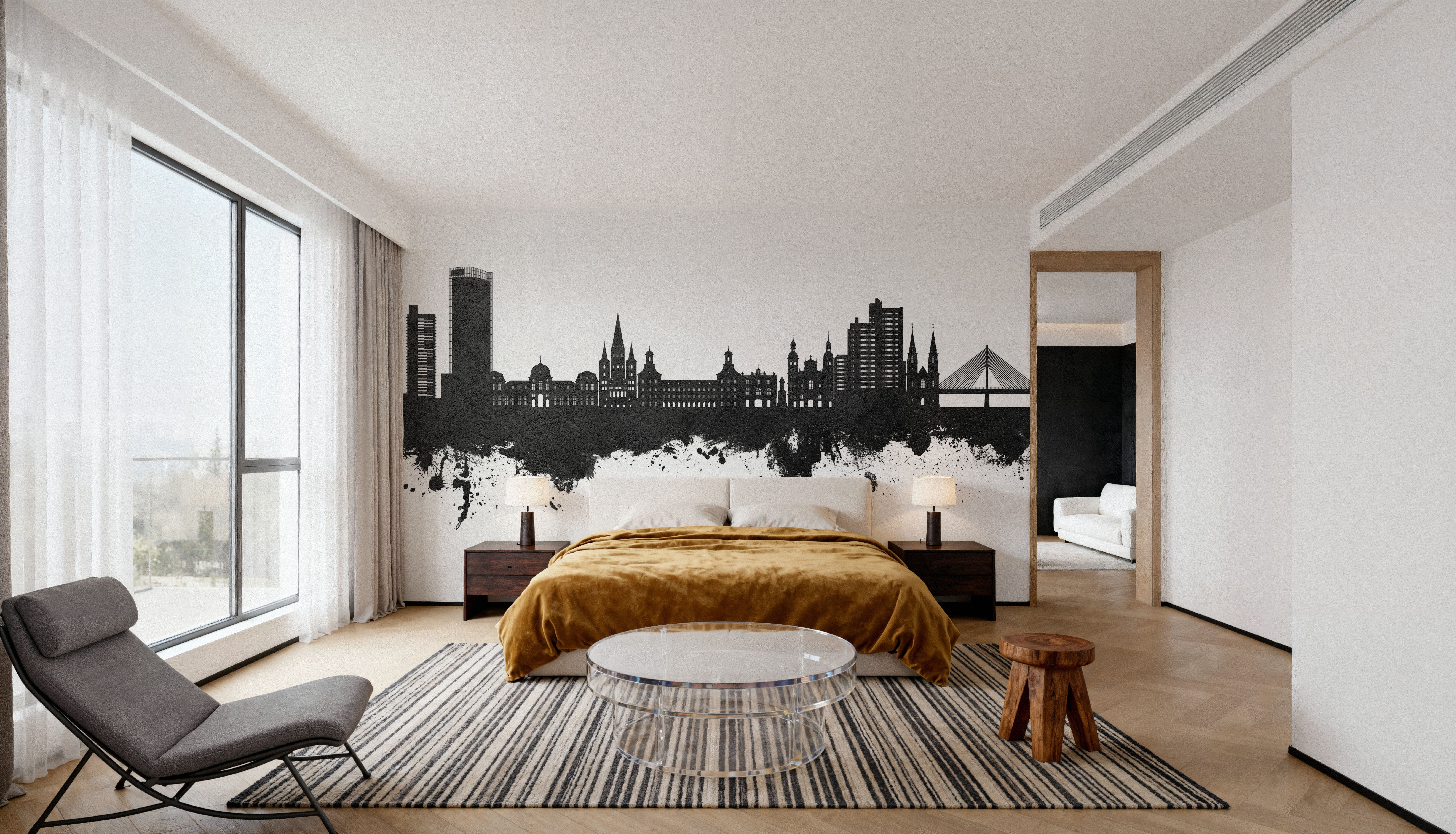 Bonn Skyline Black & White