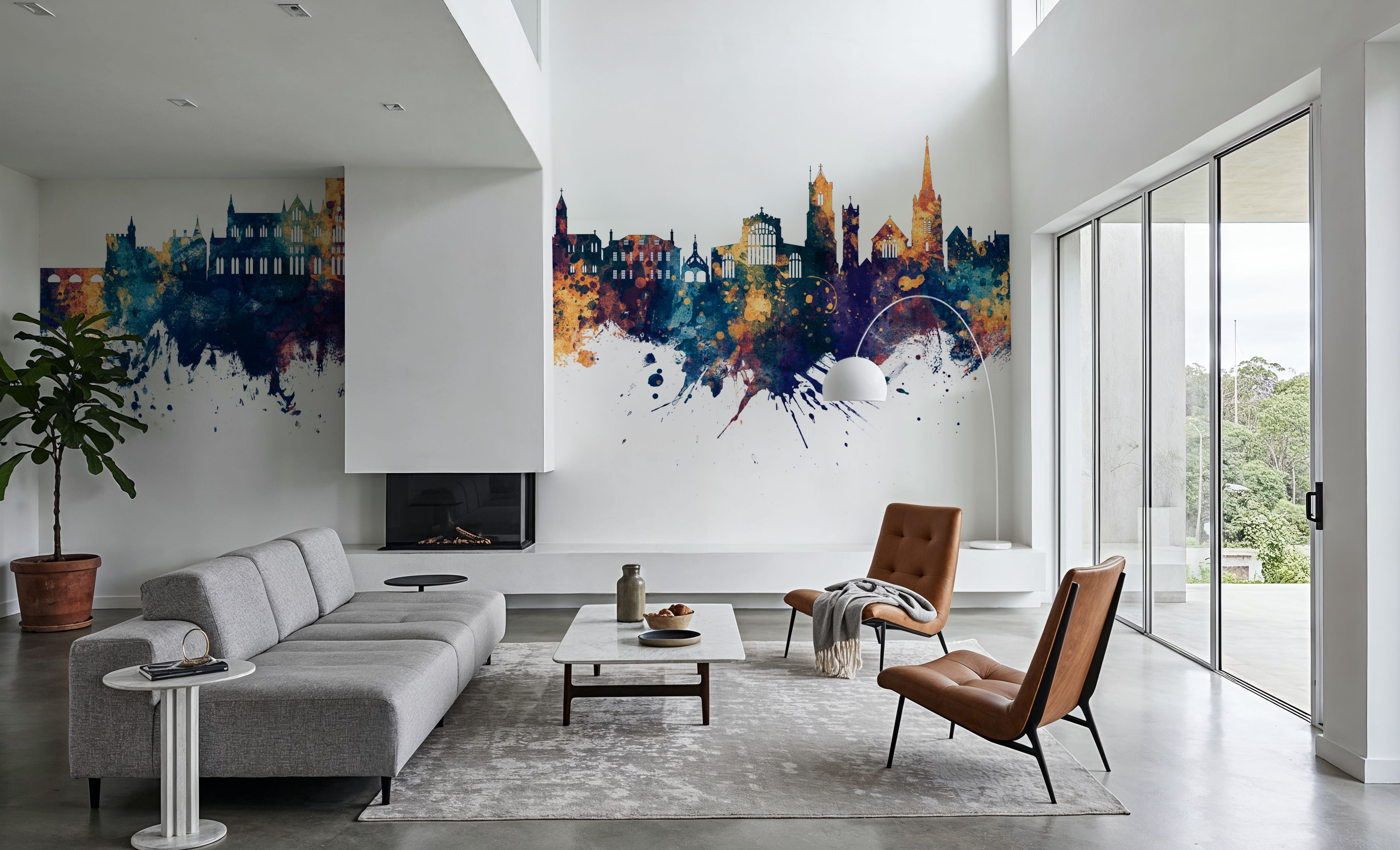 Salisbury England Skyline Blue & Bronze