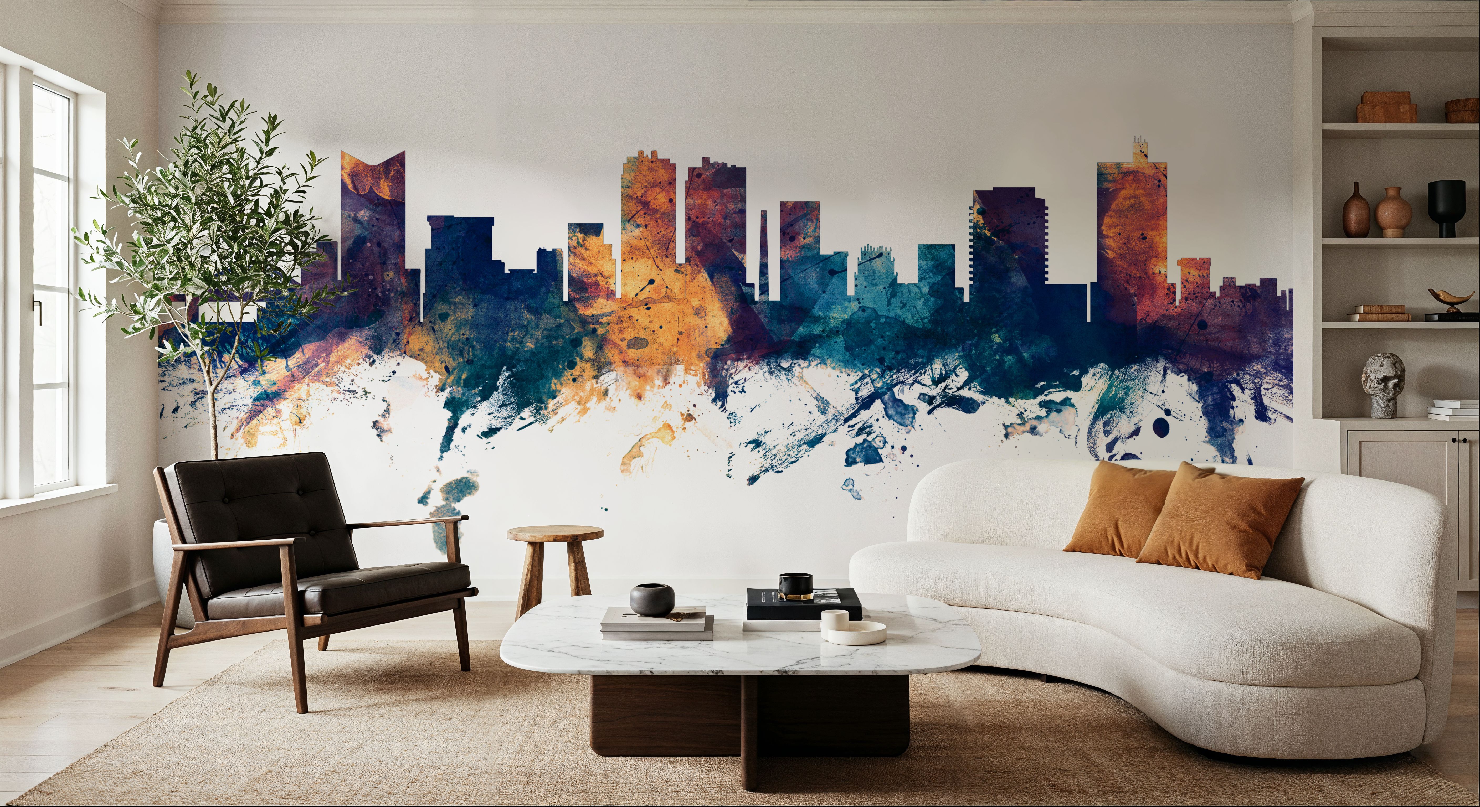 Fort Worth texas Skyline Blue & Bronze