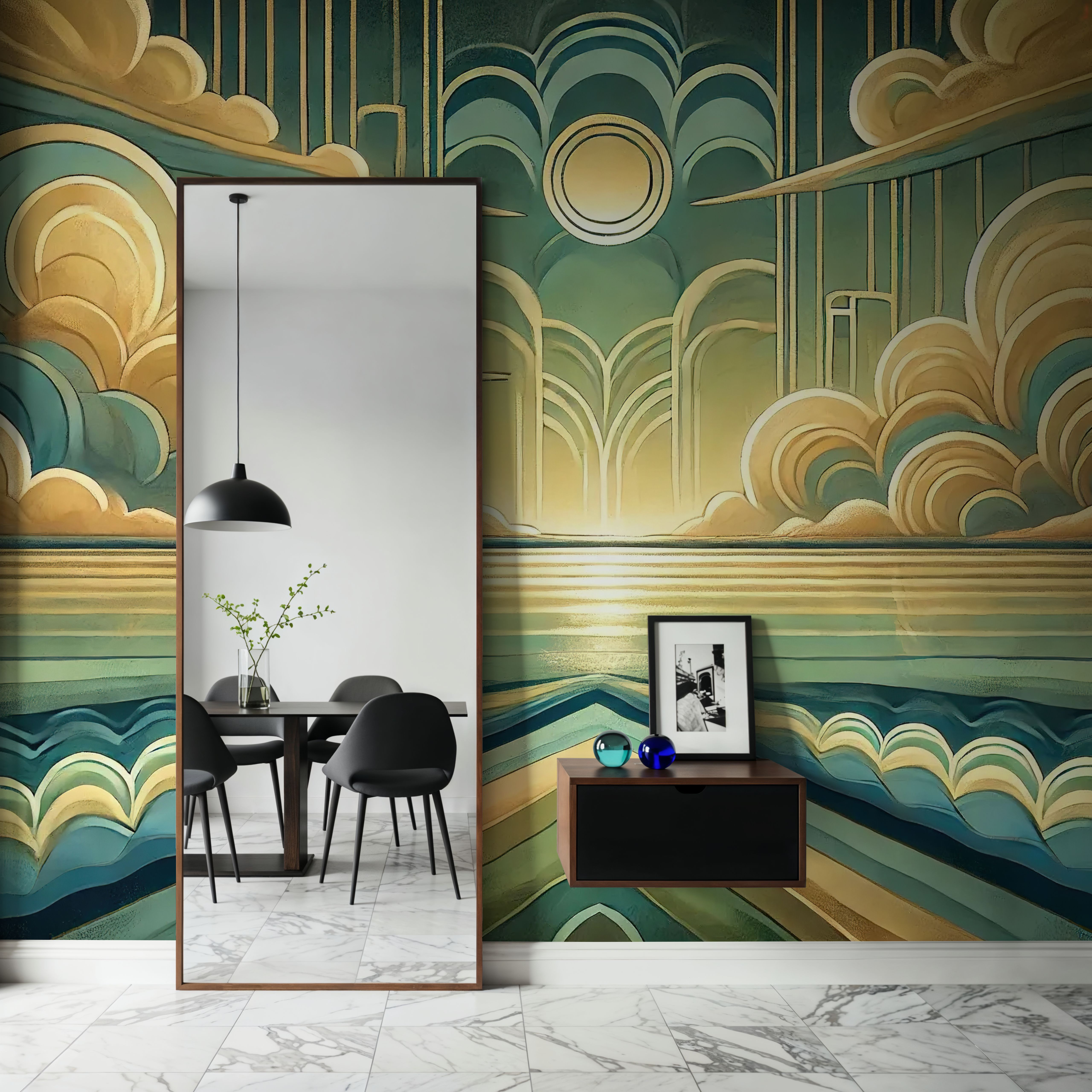 Elegant Sunburst in Art Deco