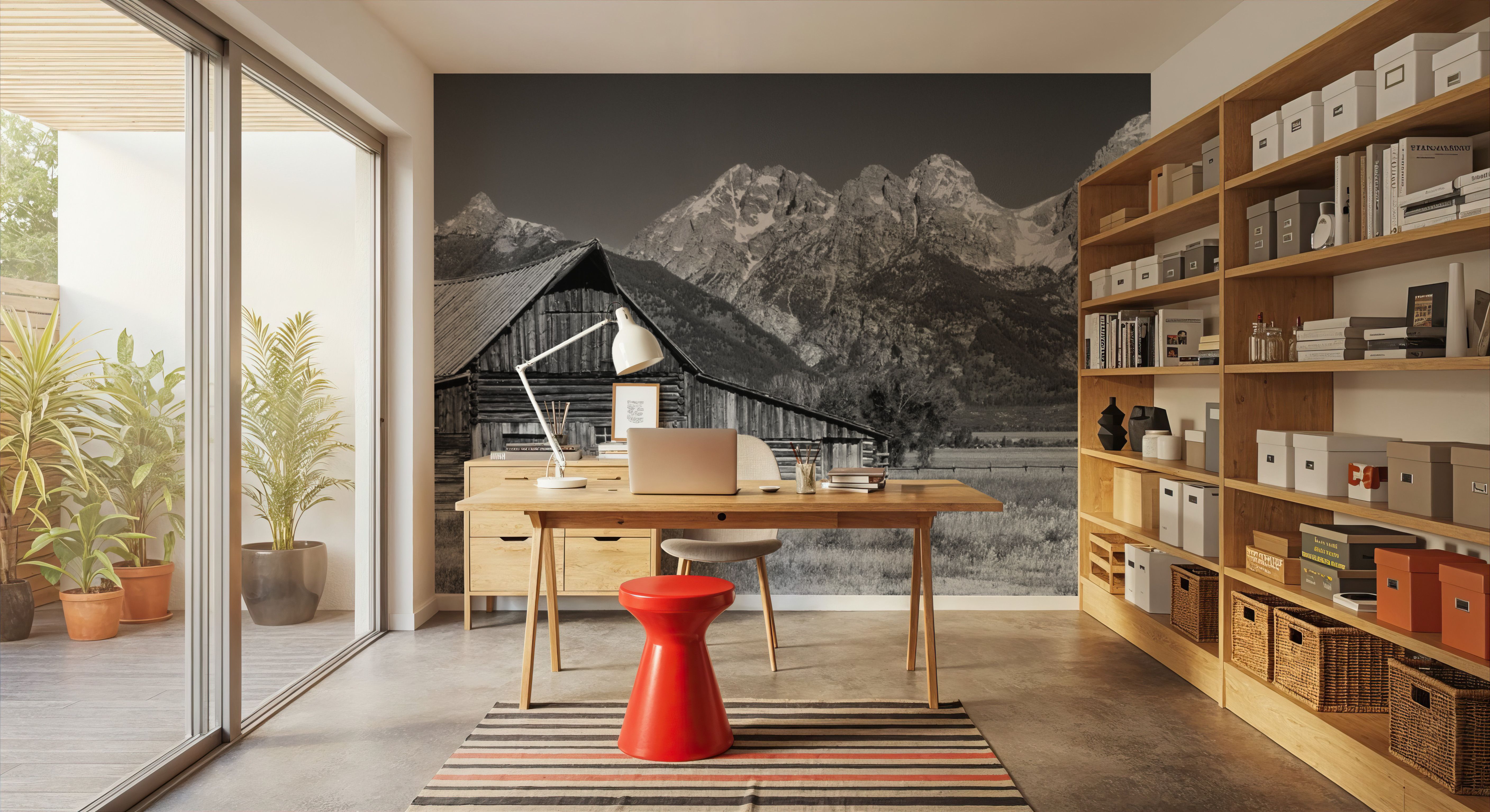 Mountain Homestead Black & White
