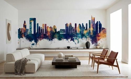Benidorm Spain Skyline Blue & Bronze