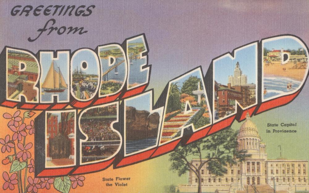 Greetings from Rhode Island - Screenprint Postcard