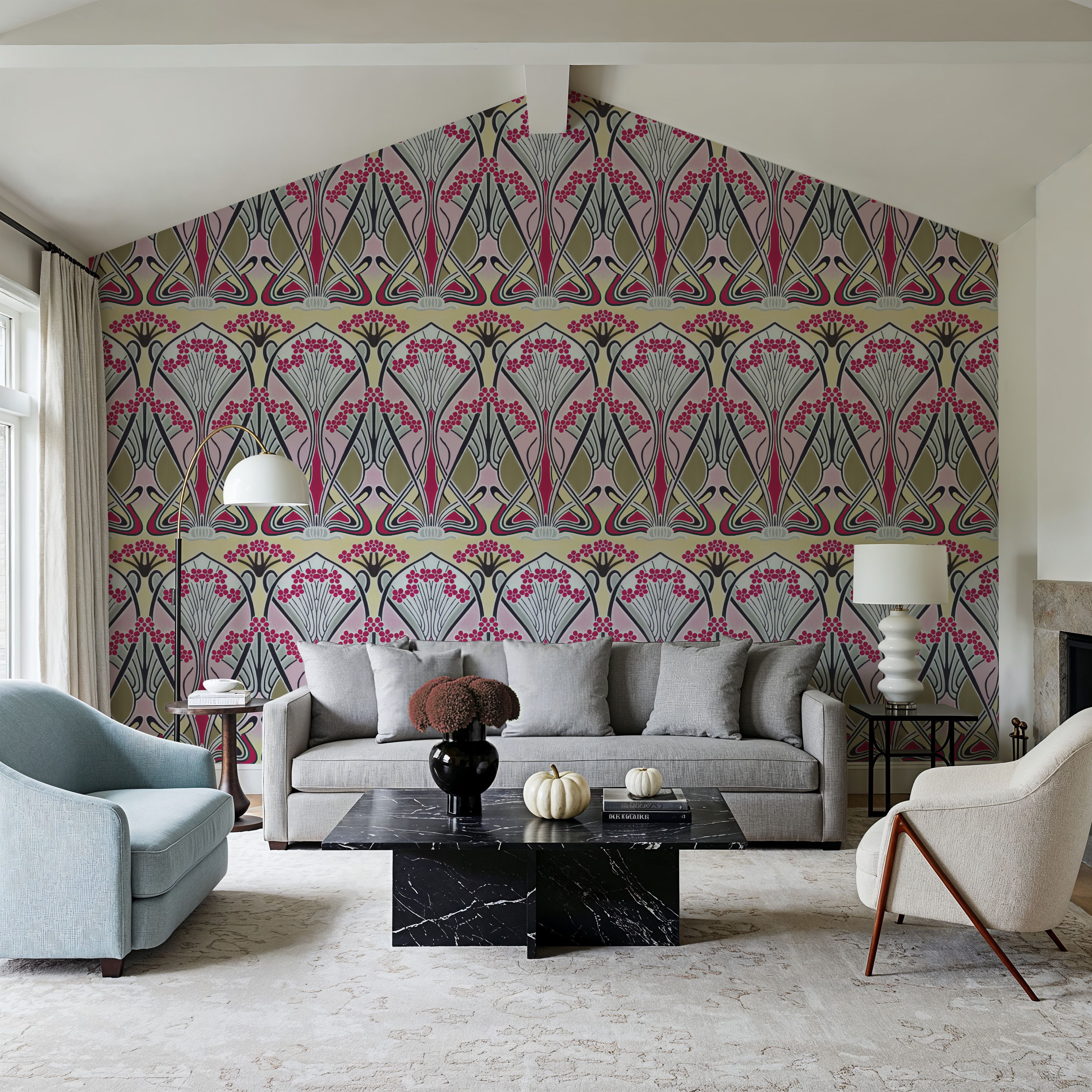 Floral Art Deco Aura, Pink Pop