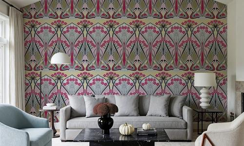 Floral Art Deco Aura, Pink Pop