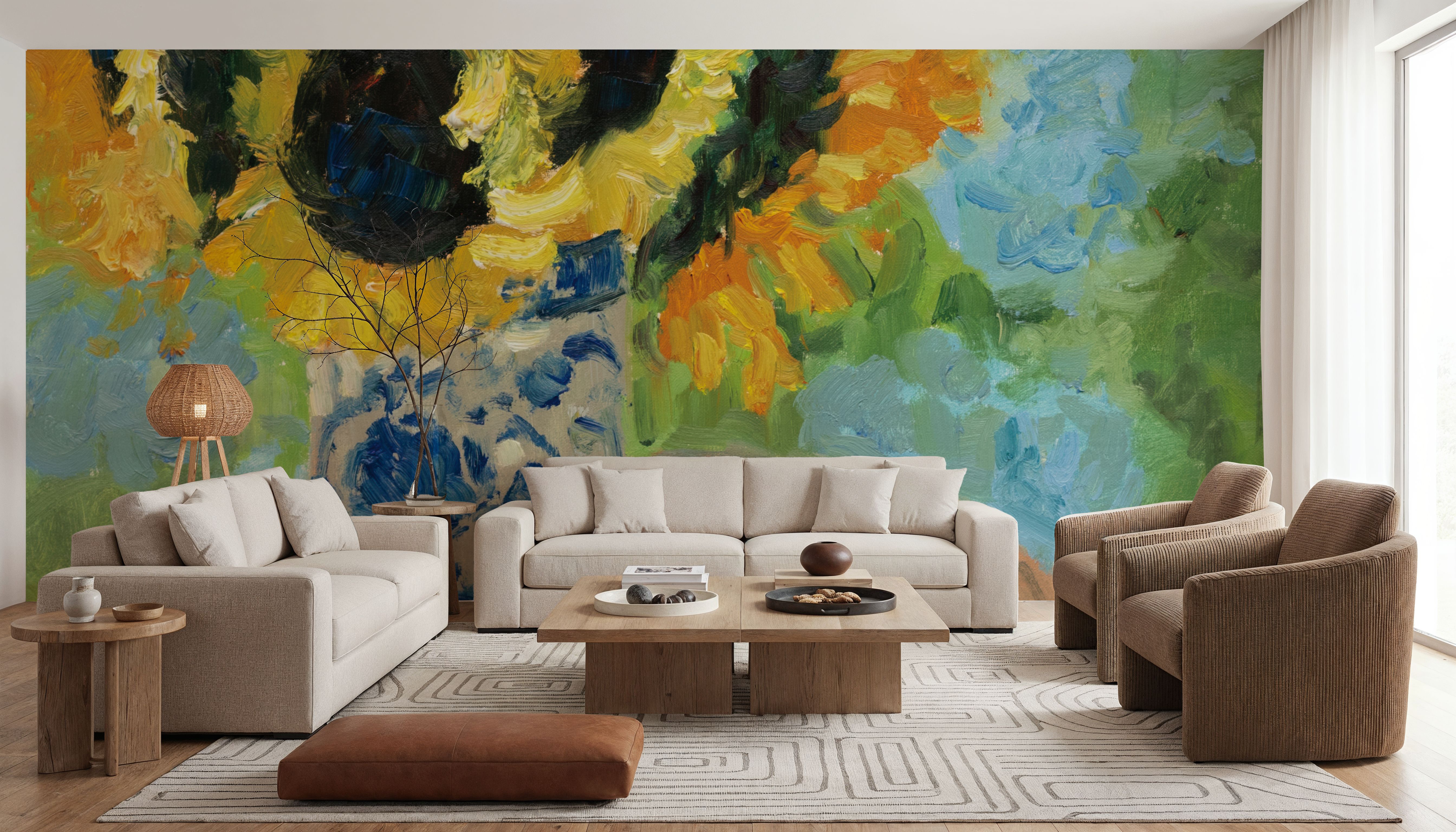 Sunflowers and Hydrangeas