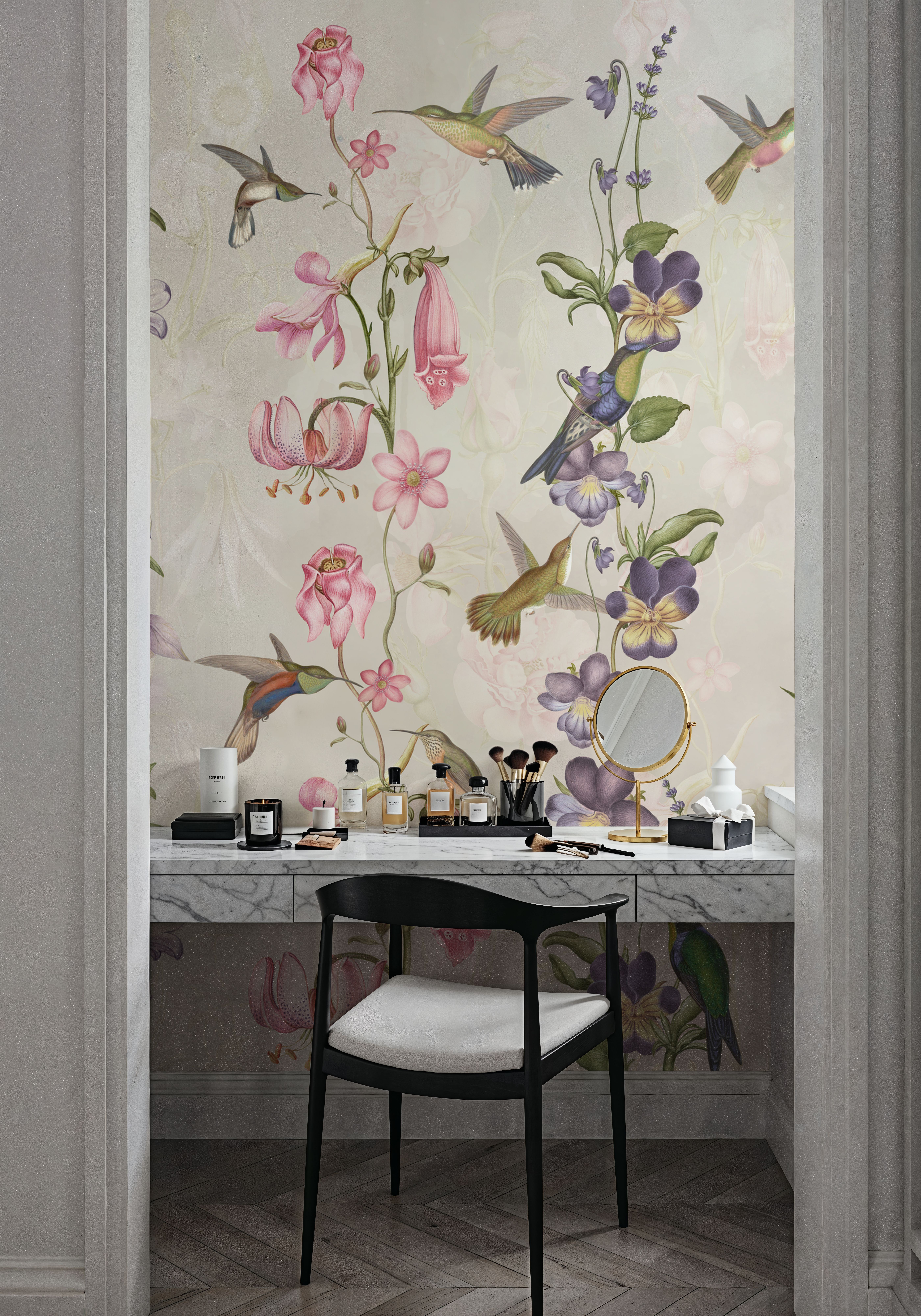 Hummingbirds and Violets