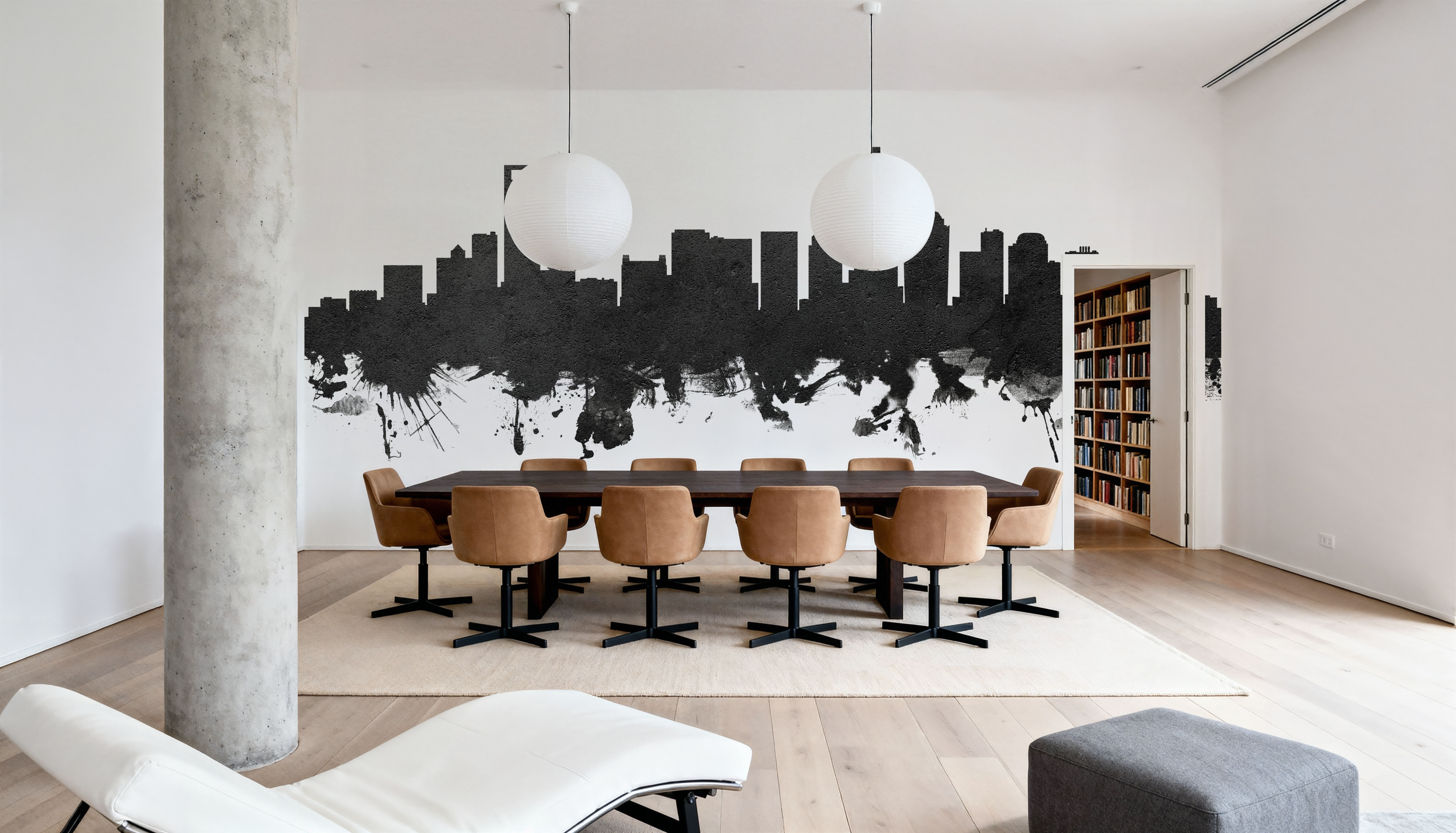 Charlotte North Carolina Skyline Black & White