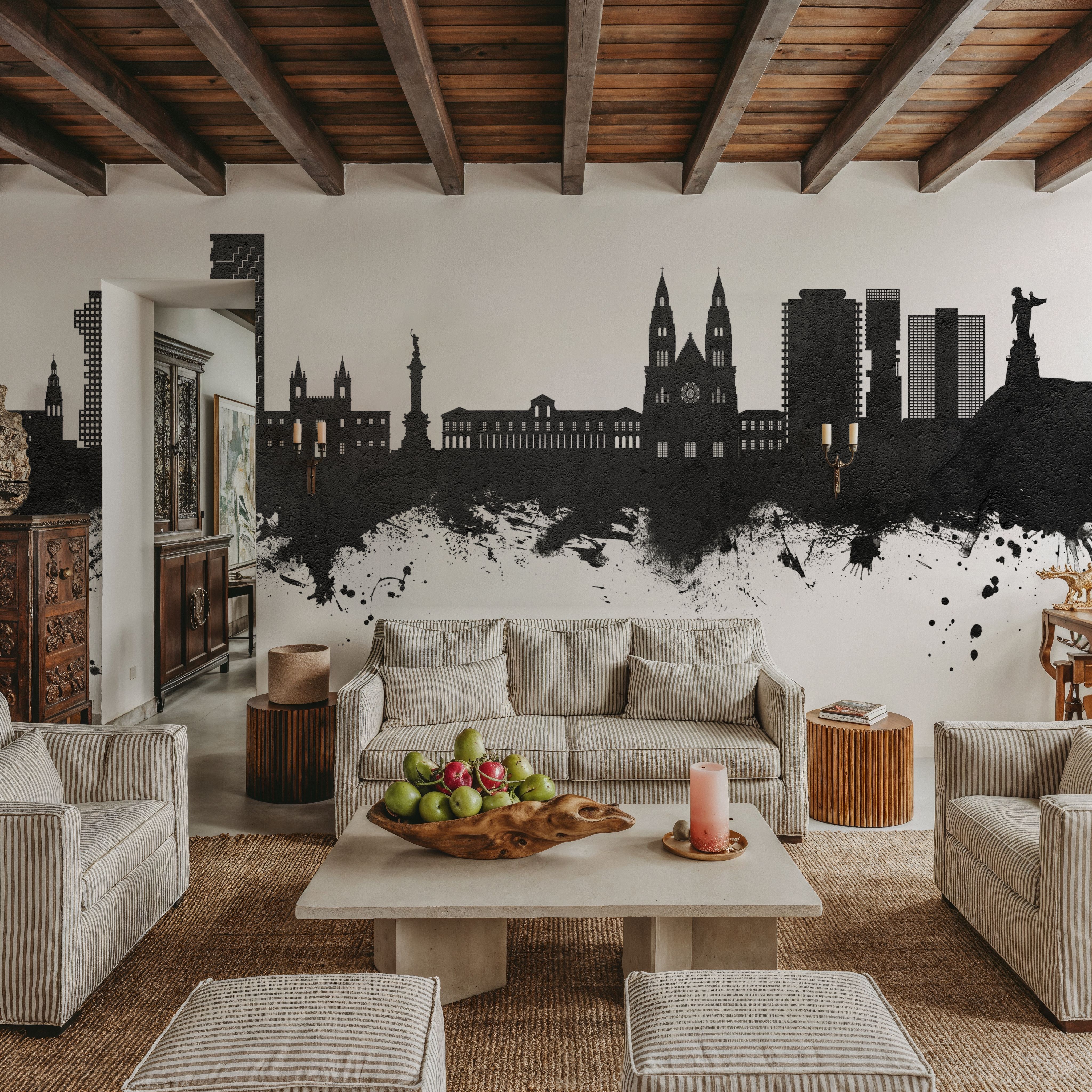 Quito Ecuador Skyline Black & White