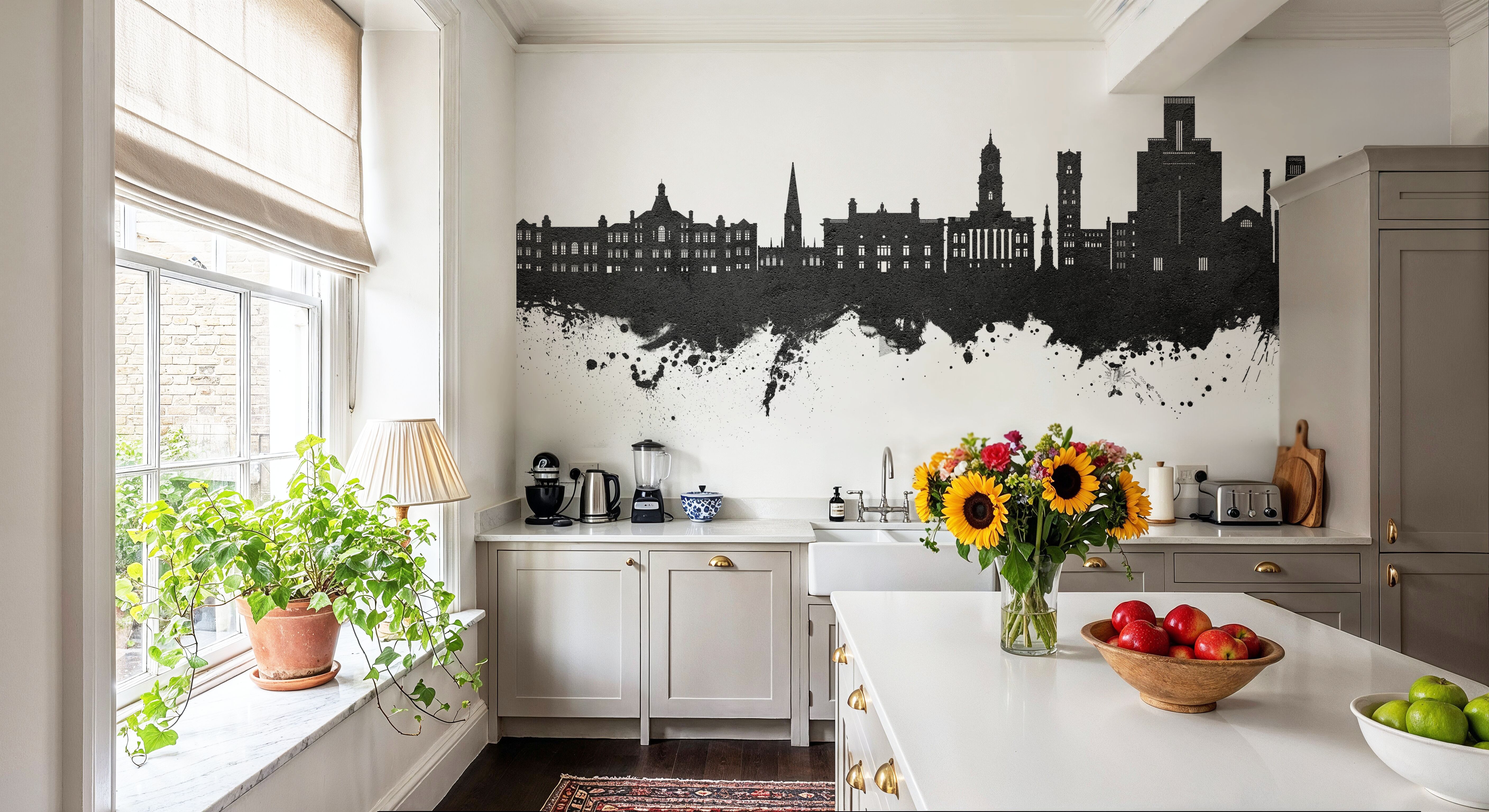 Birkehead England Skyline Black & White