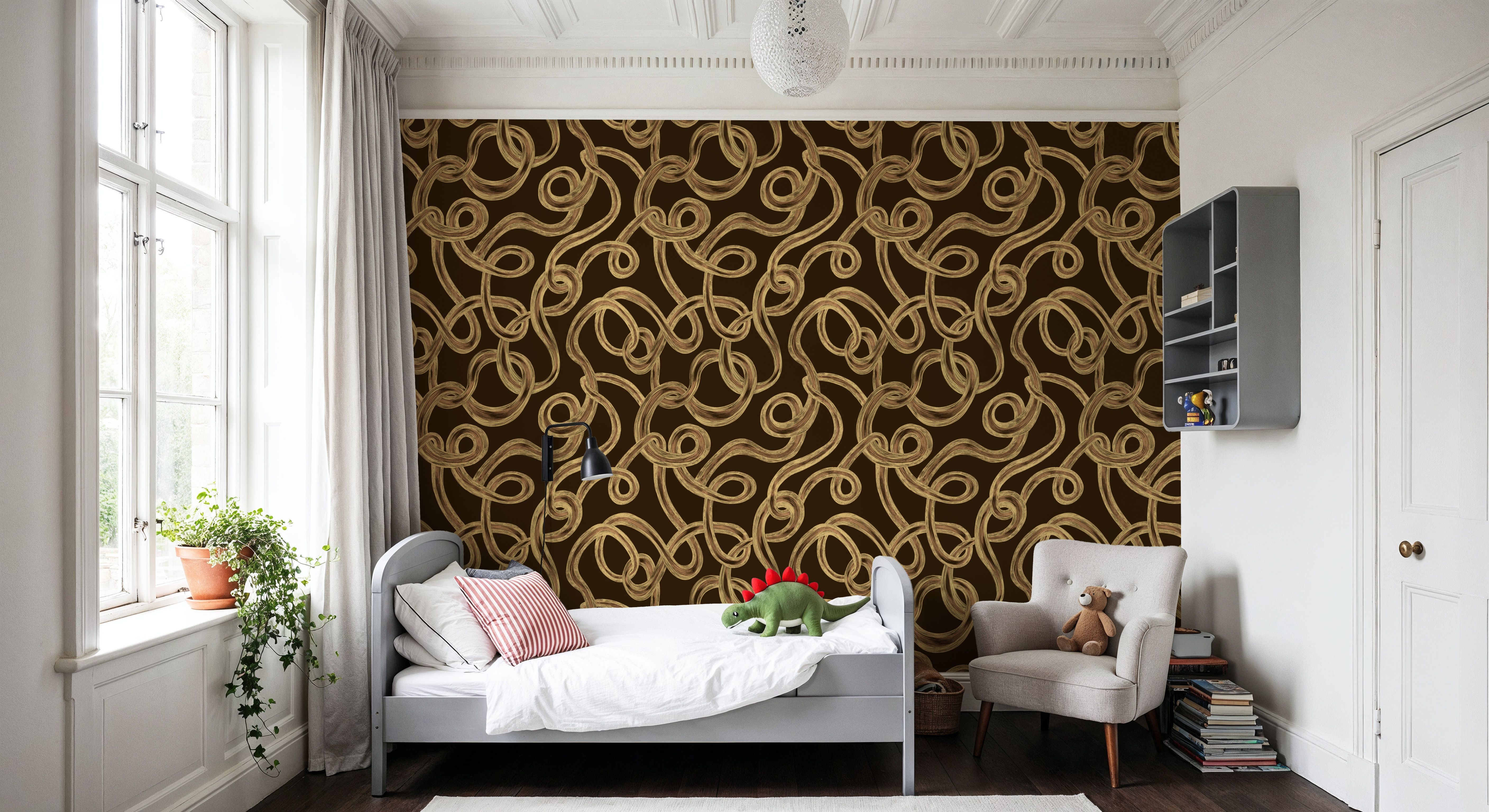 Swirl, Yellow on Brown