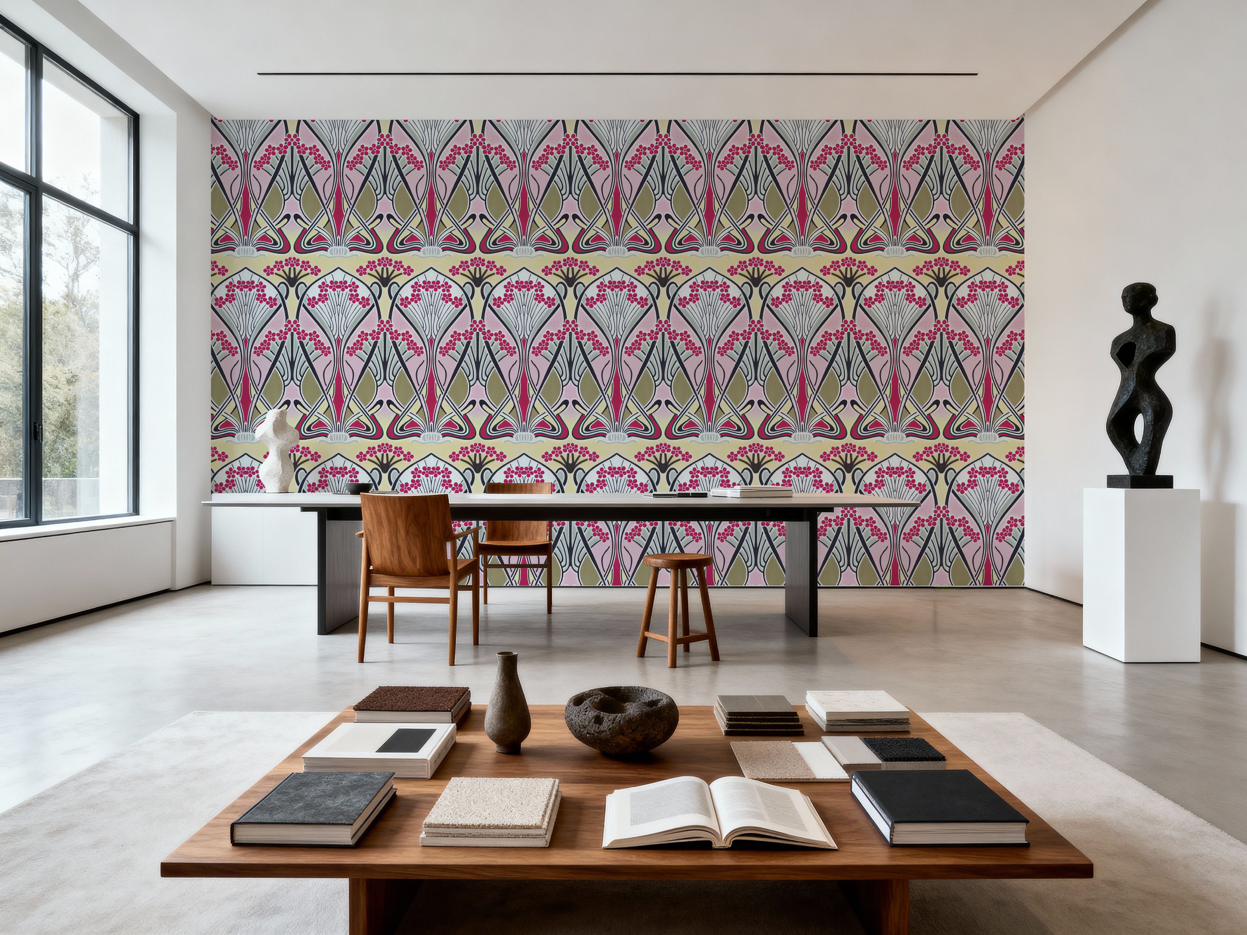 Floral Art Deco Aura, Pink Pop