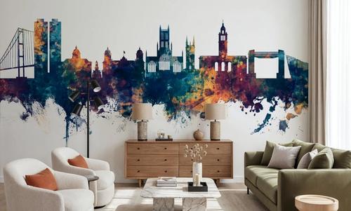 Kingston upon Hull England Skyline Blue & Bronze