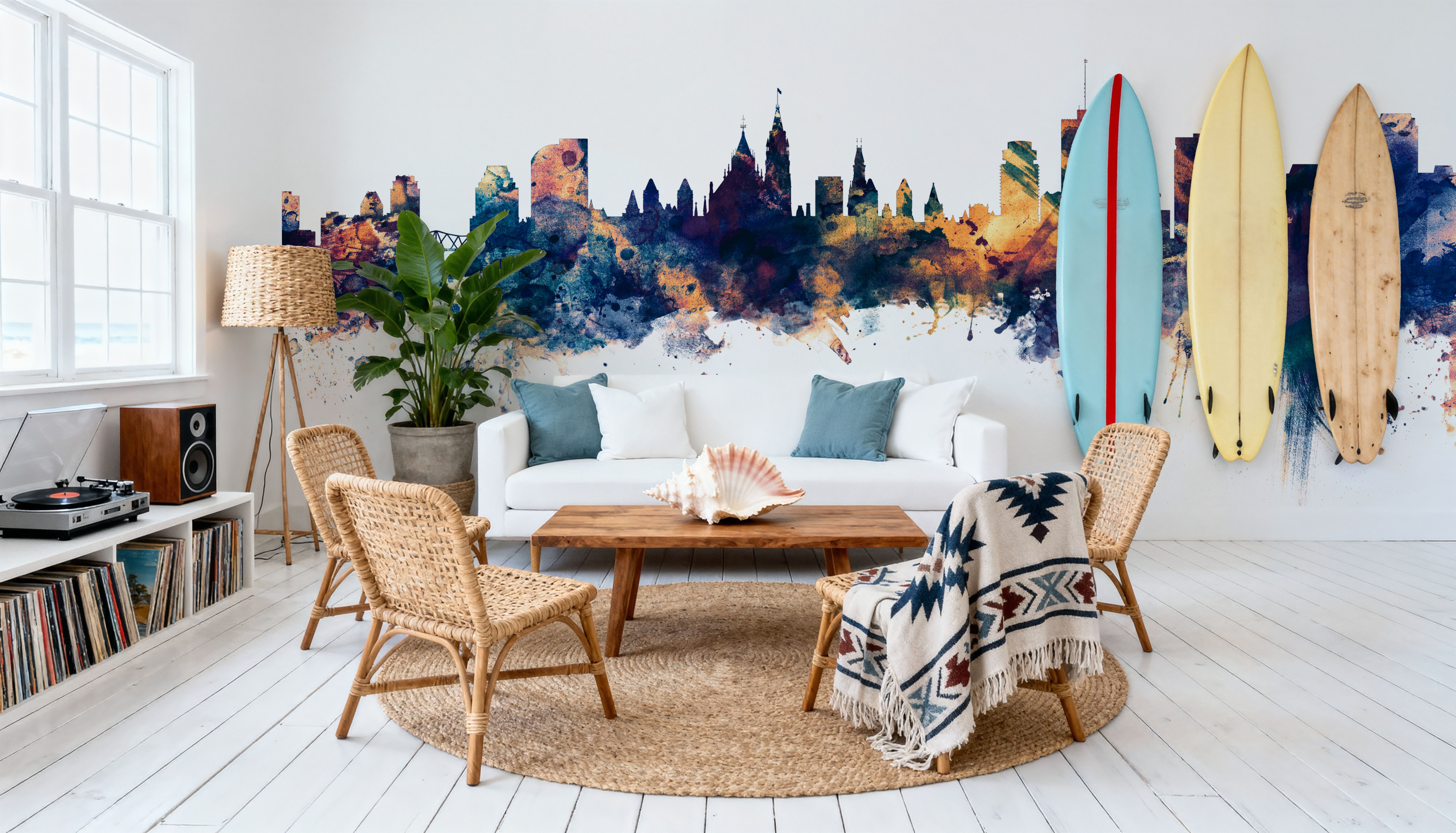 Ottowa Canada Skyline Blue & Bronze