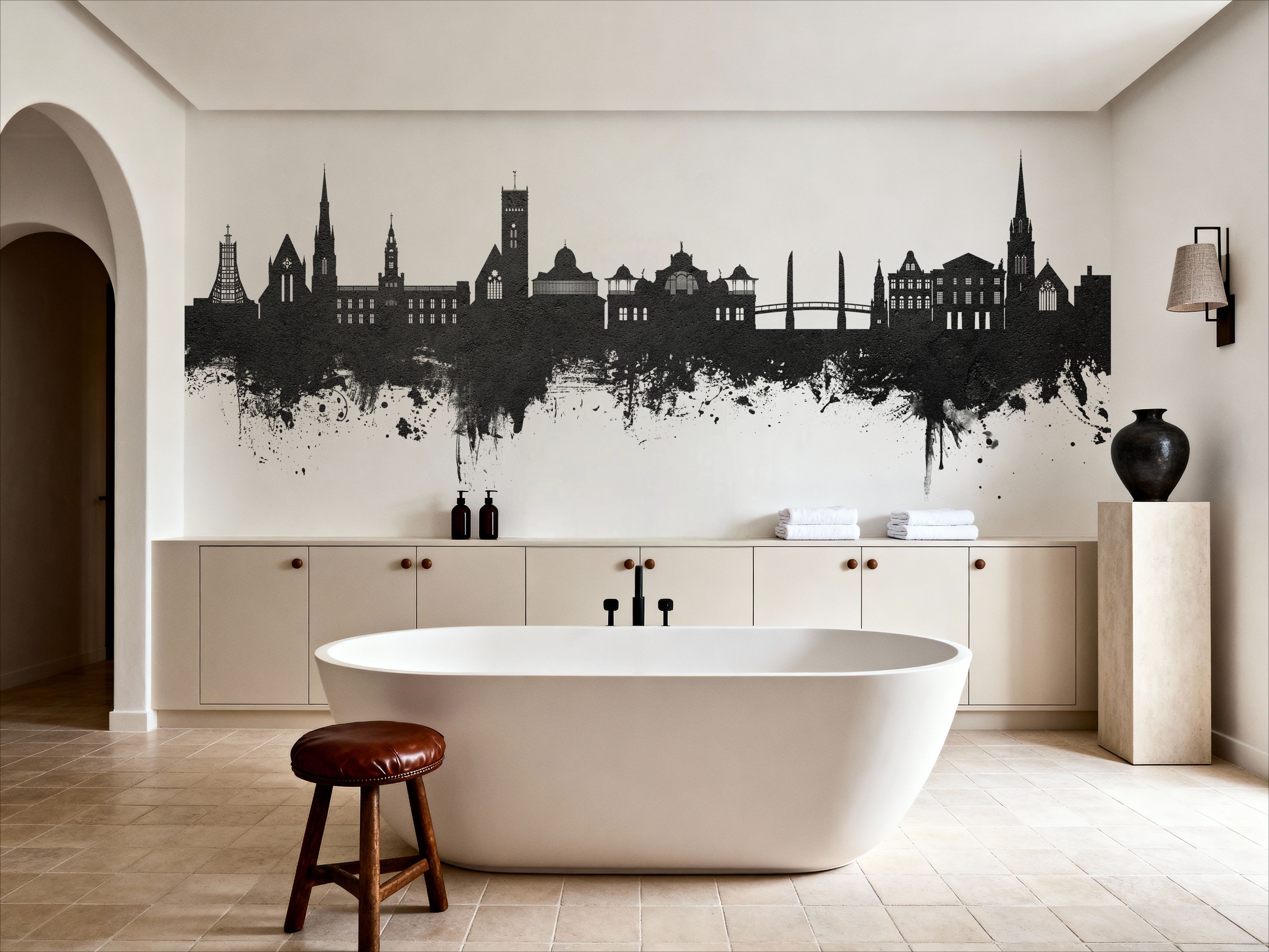 Torquay England Skyline Black & White