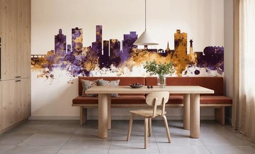 Port Elizabeth South Africa Skyline Purple & Gold