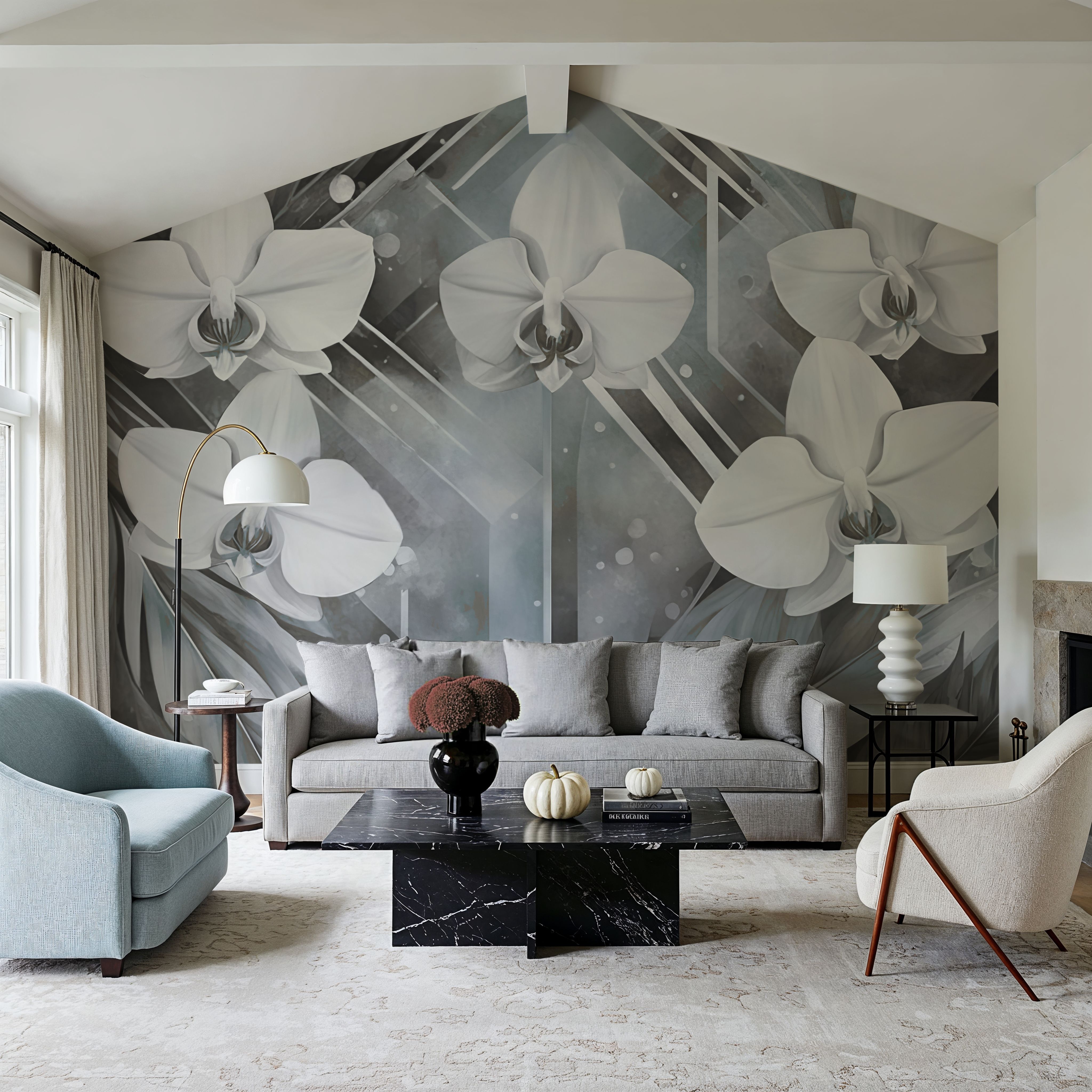 Geometry and Orchids Blue