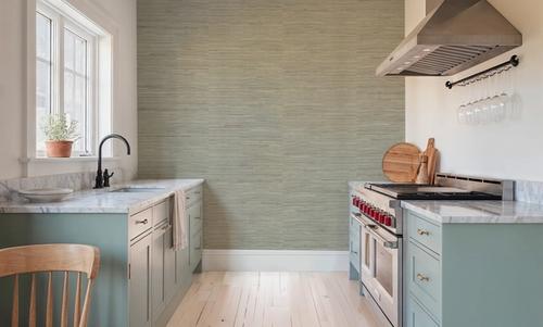 Faux Grasscloth with Visible Seams, Lichen