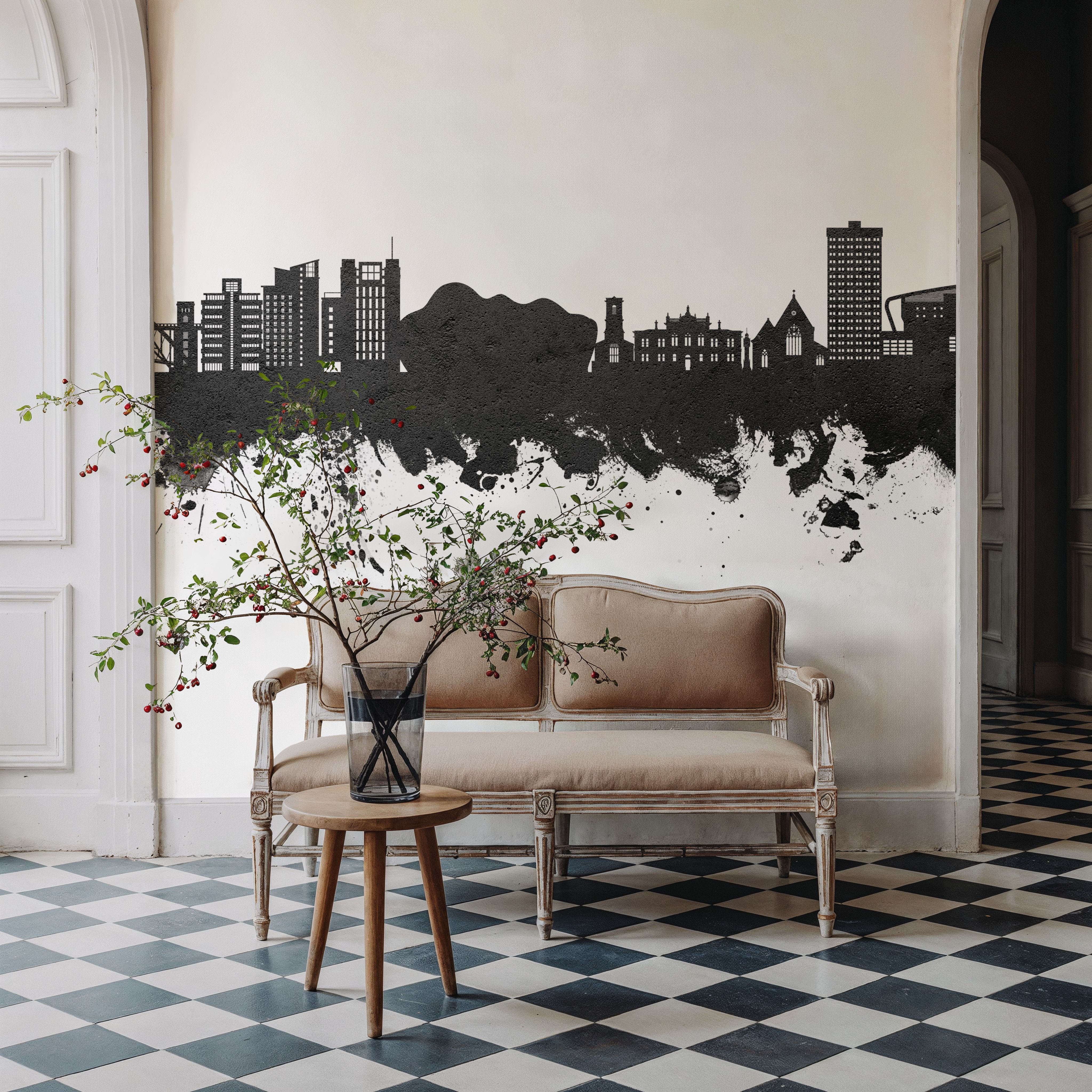 Gateshead England Skyline Black & White