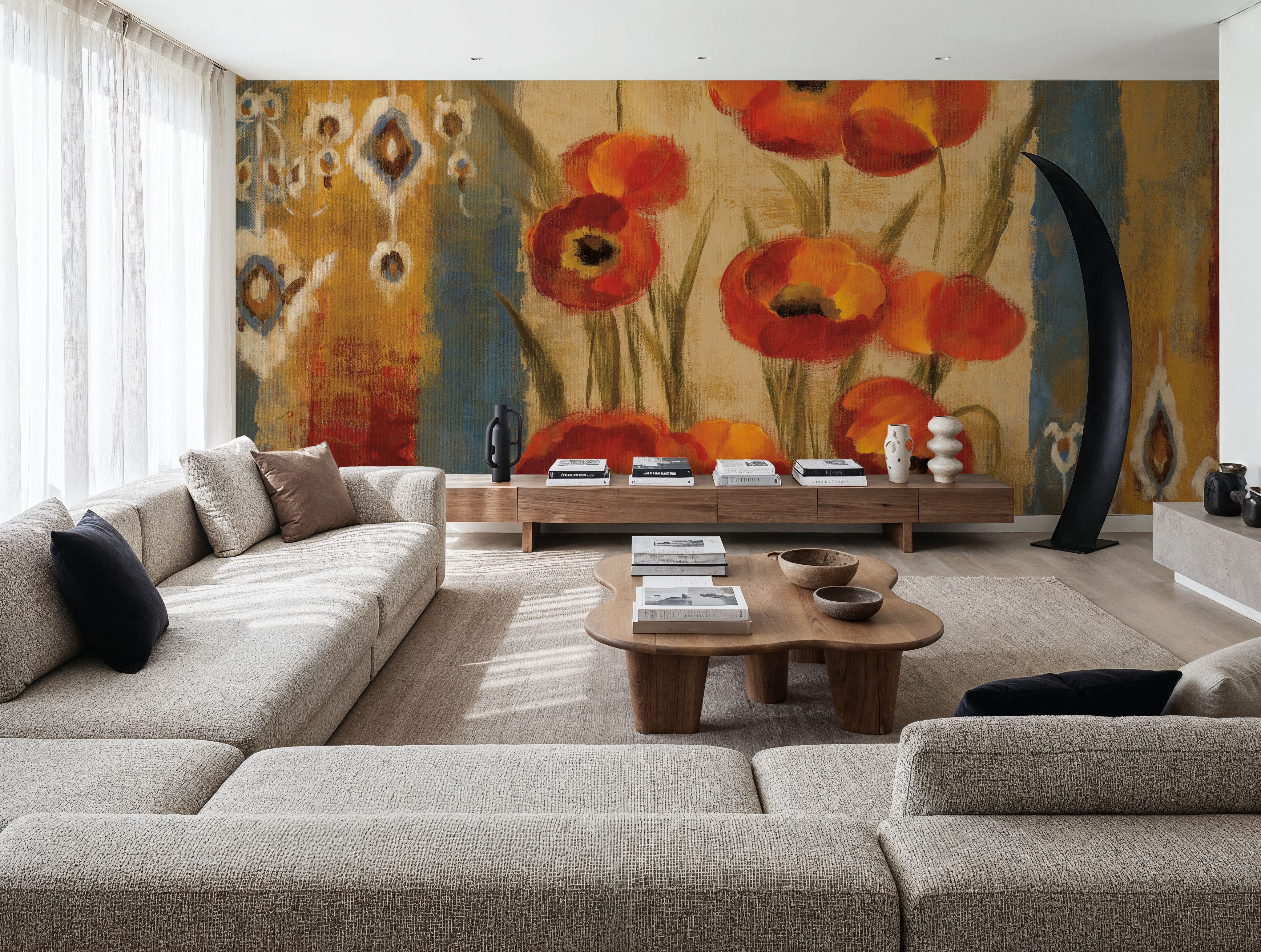 Ikat Floral Tapestry