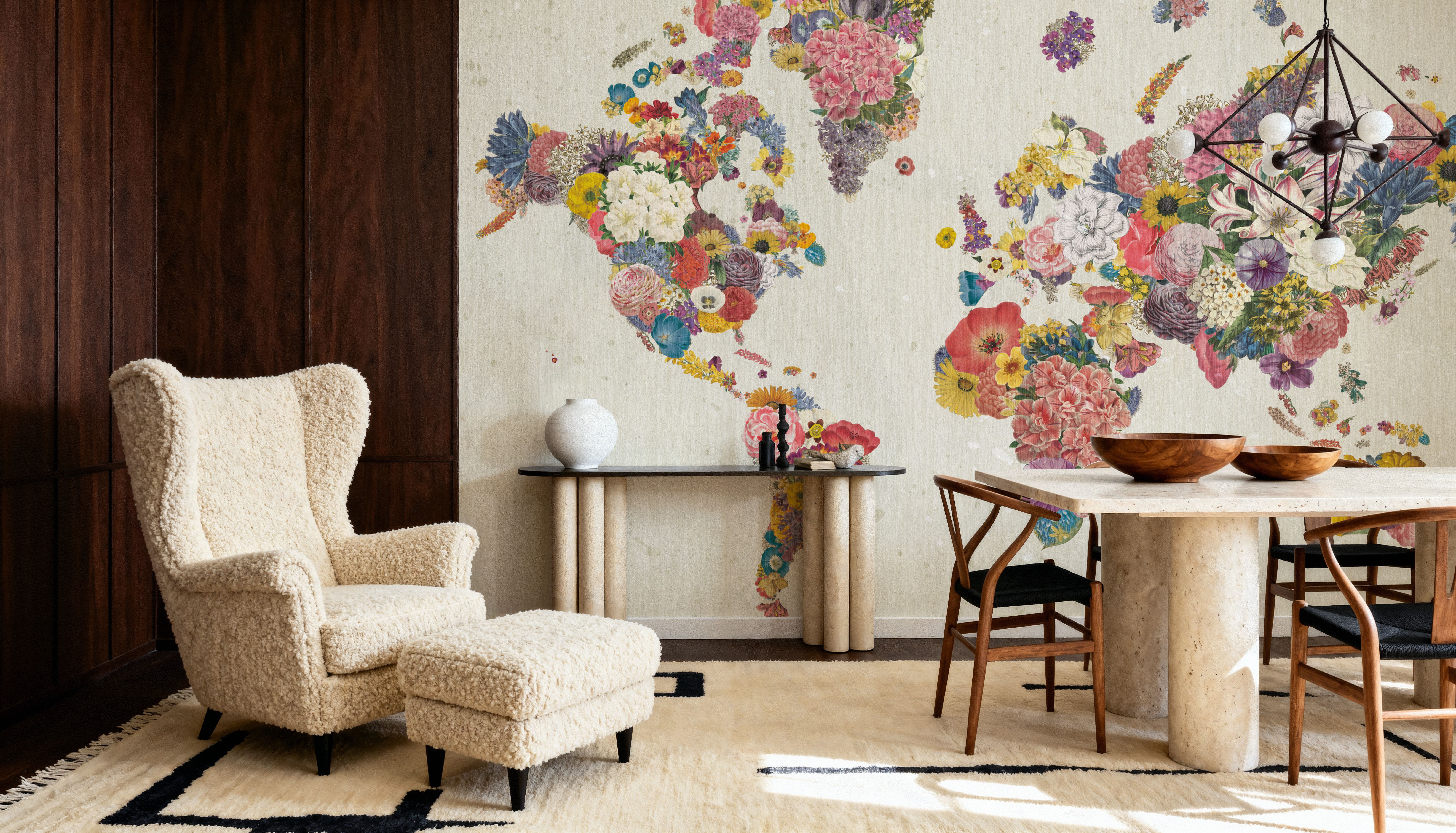 Botanical Floral Map Light