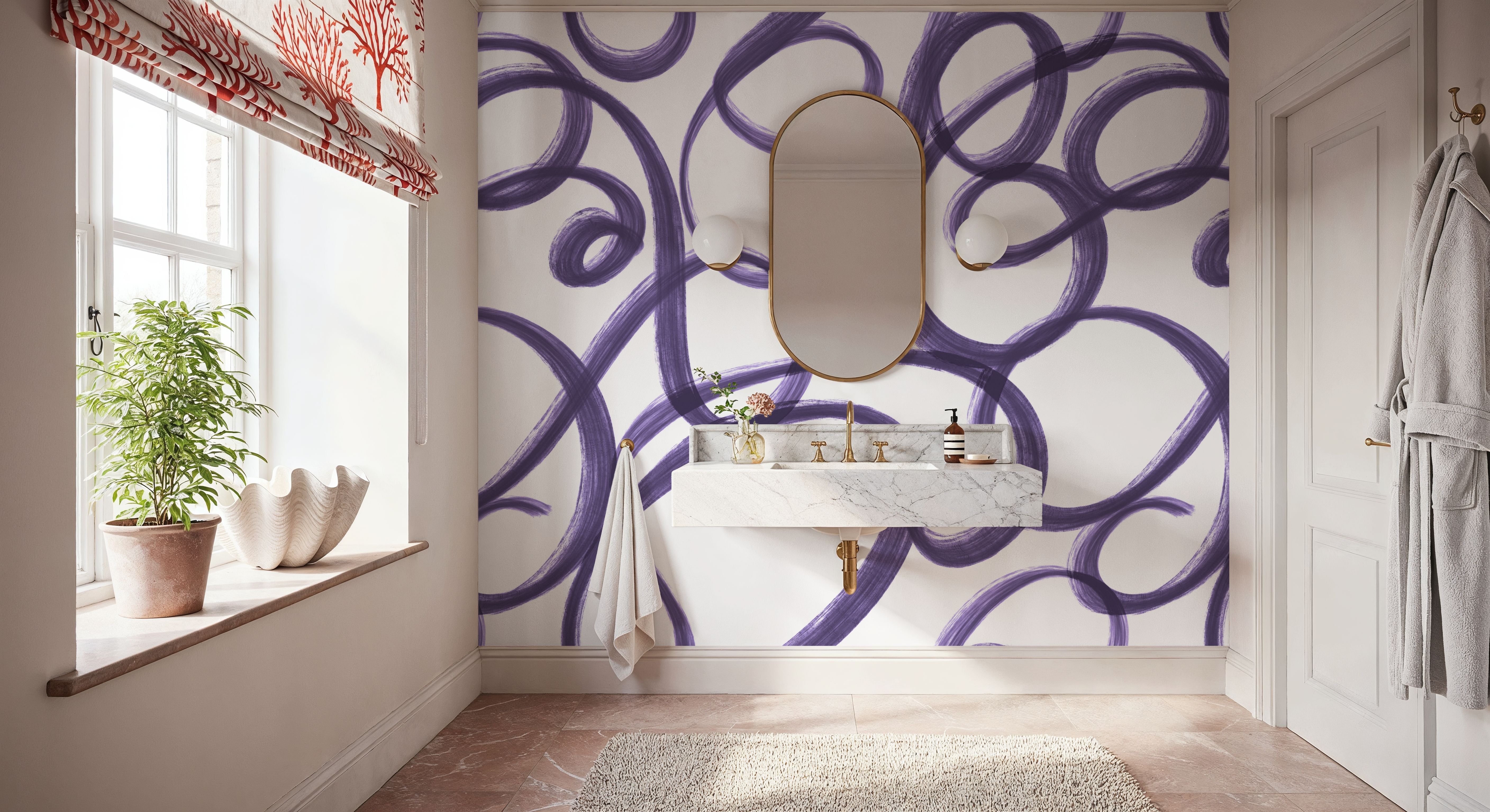 Curly Brush Lines, Grape