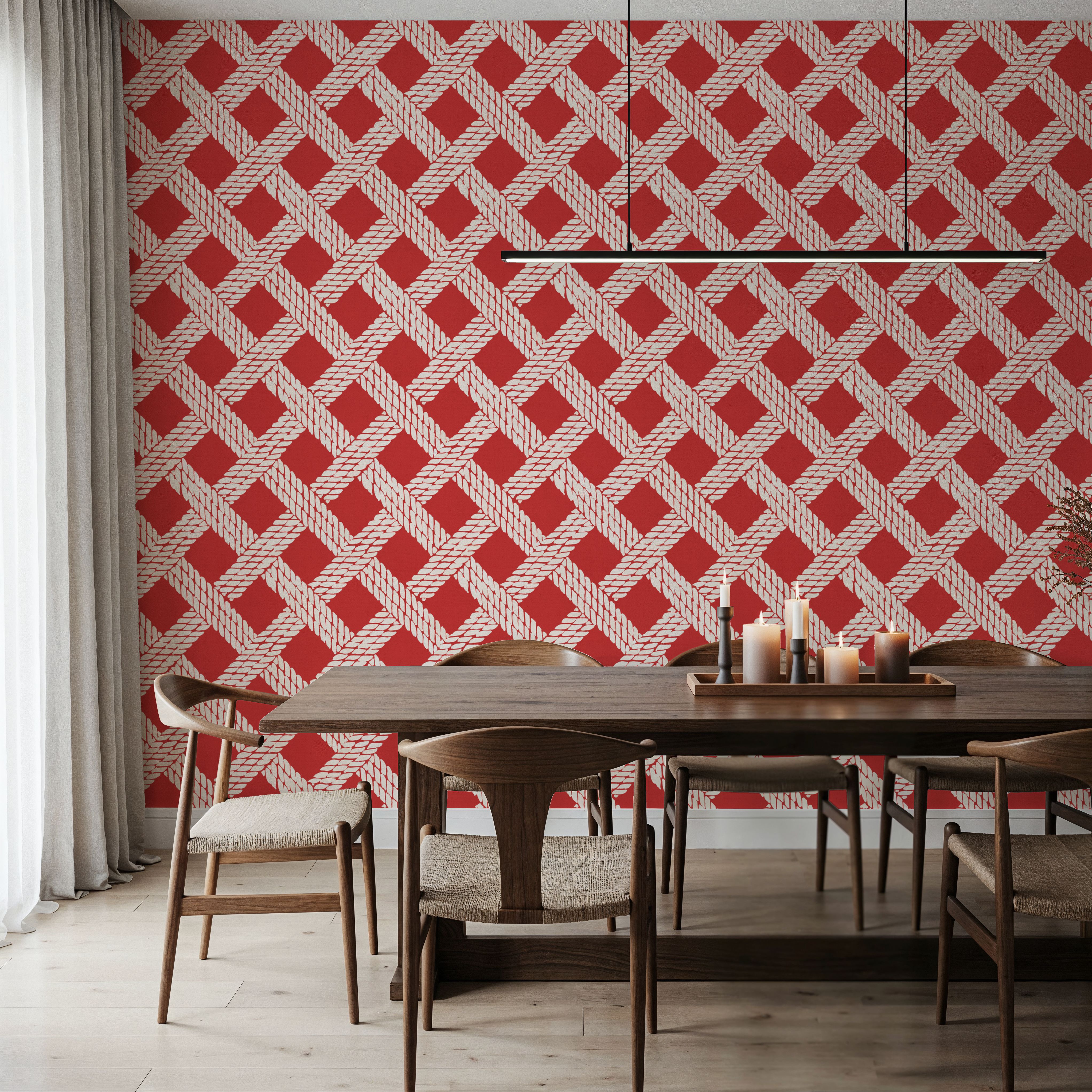 Seafood Shanty White On Red I