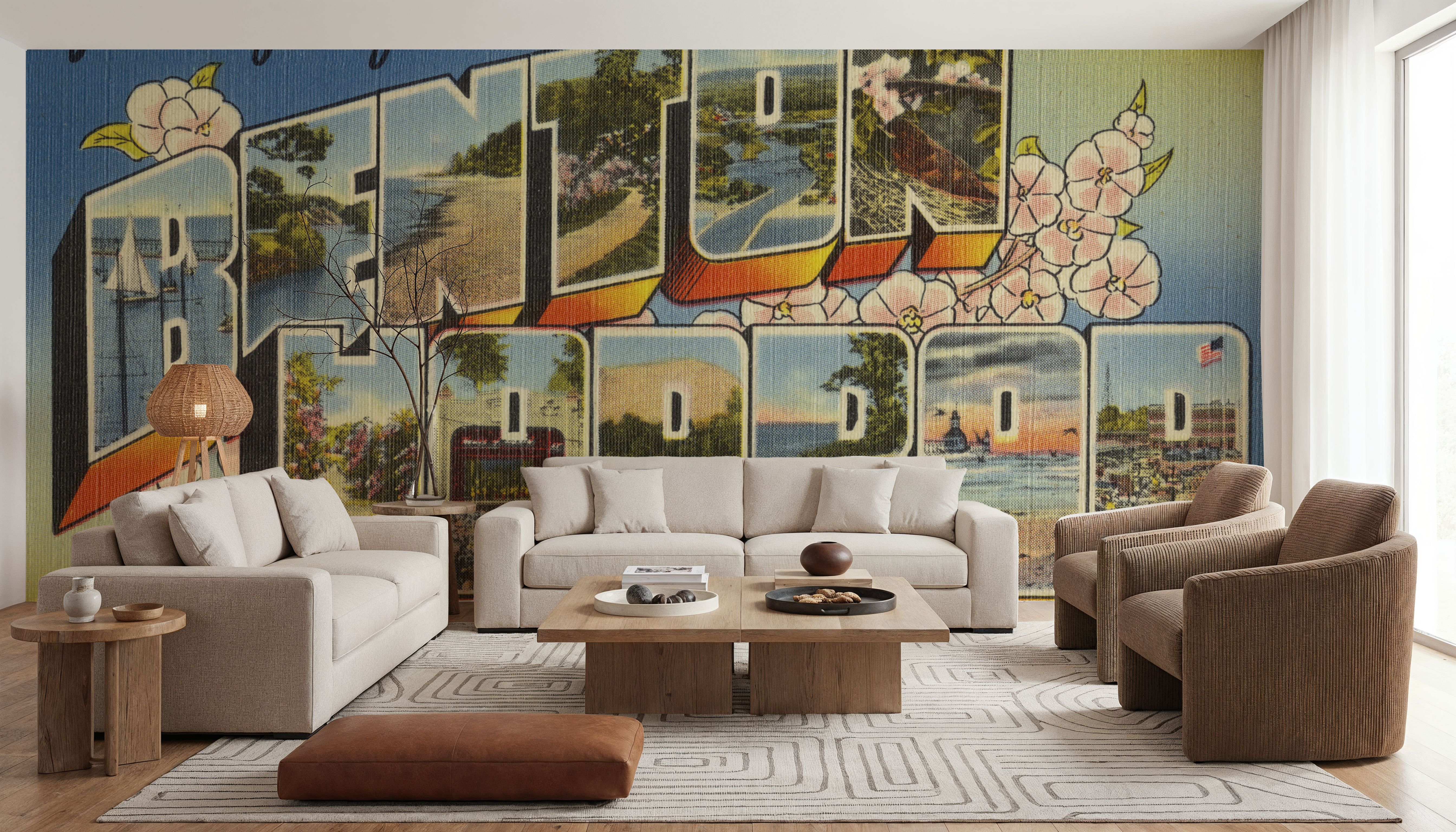 Greetings from Benton Harbor Flowers - Screenprint Postcard