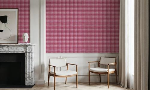 Stripy Gingham, Raspberry