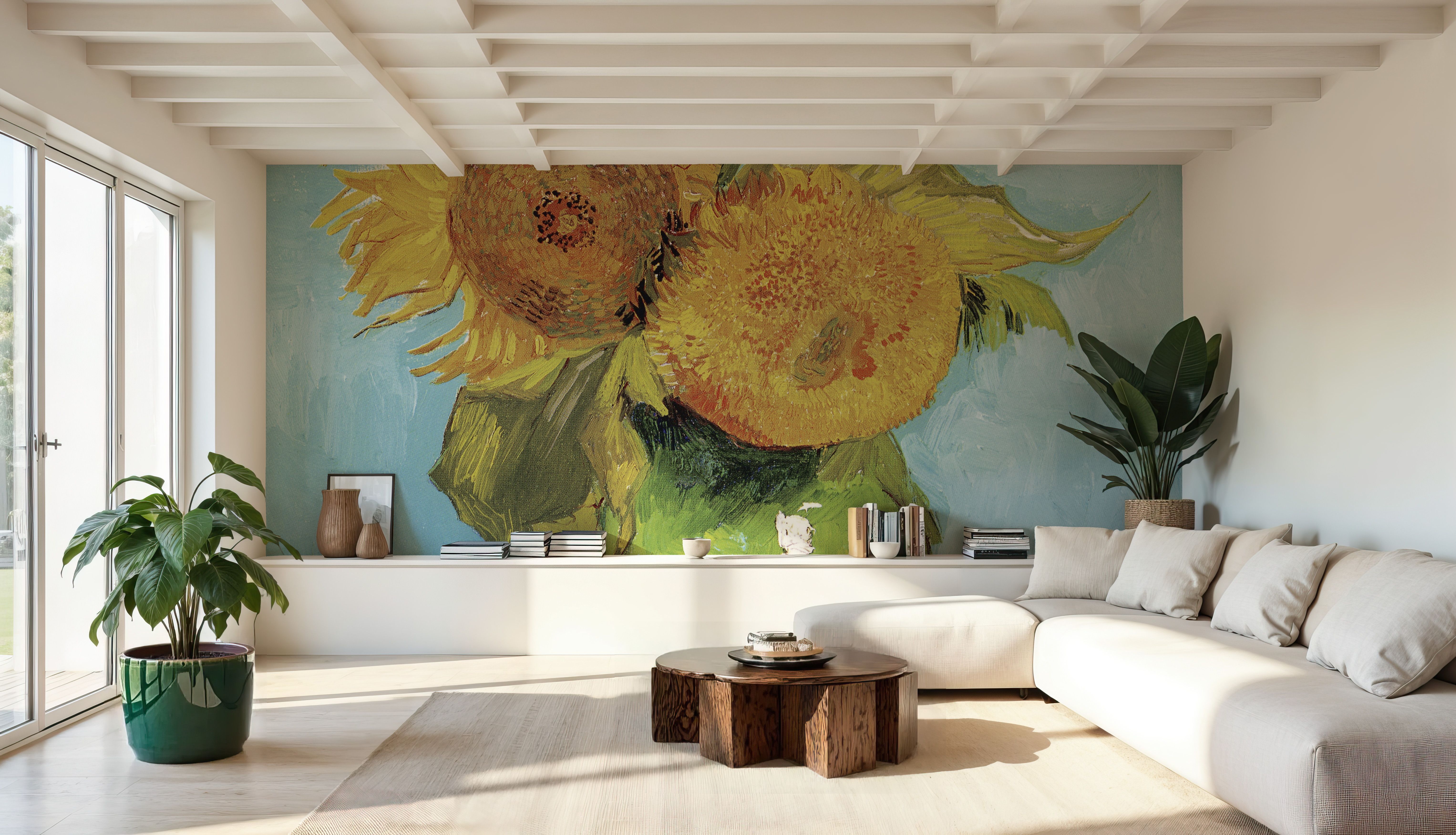 Vase with Three Sunflowers