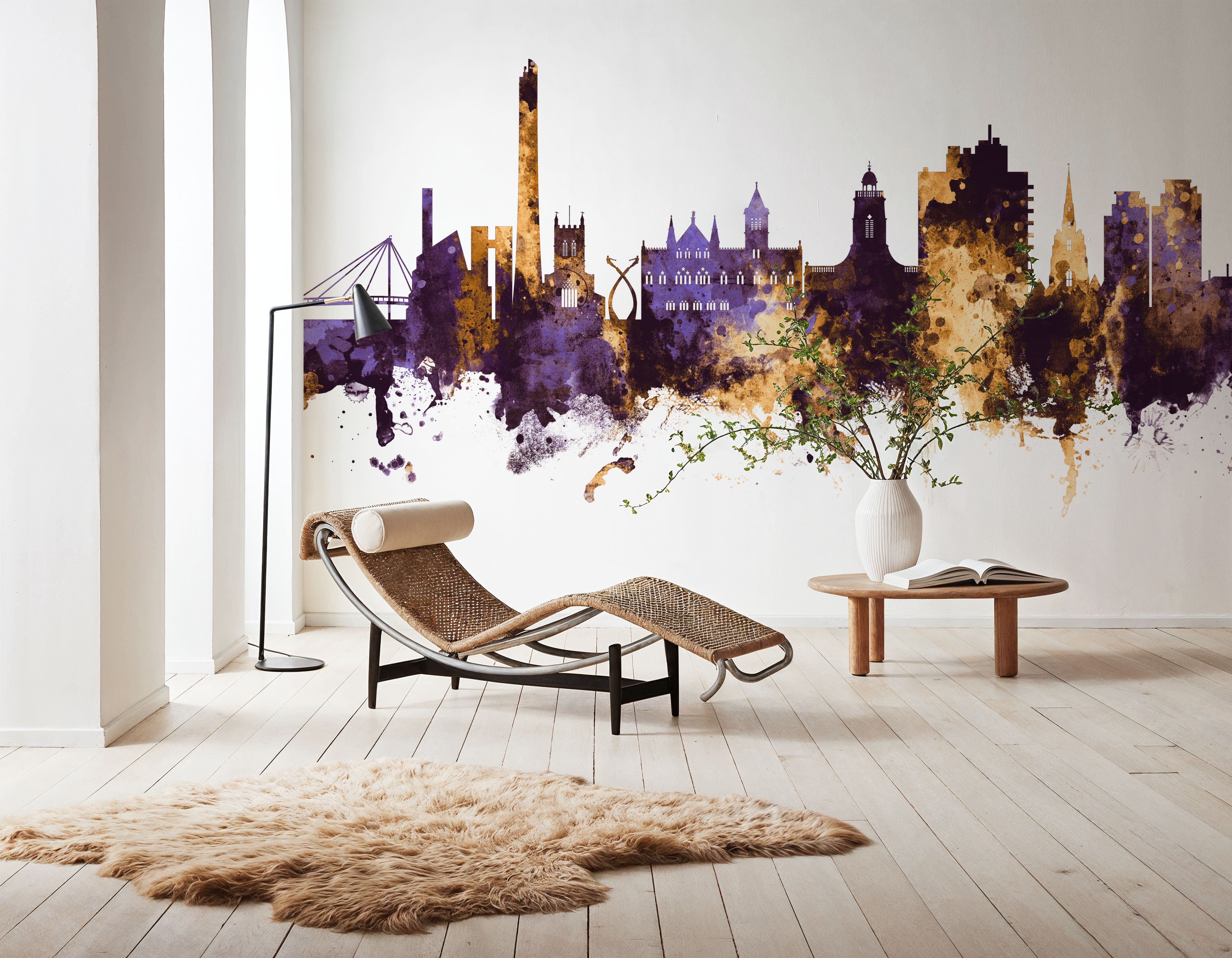 Northampton England Skyline Purple & Gold