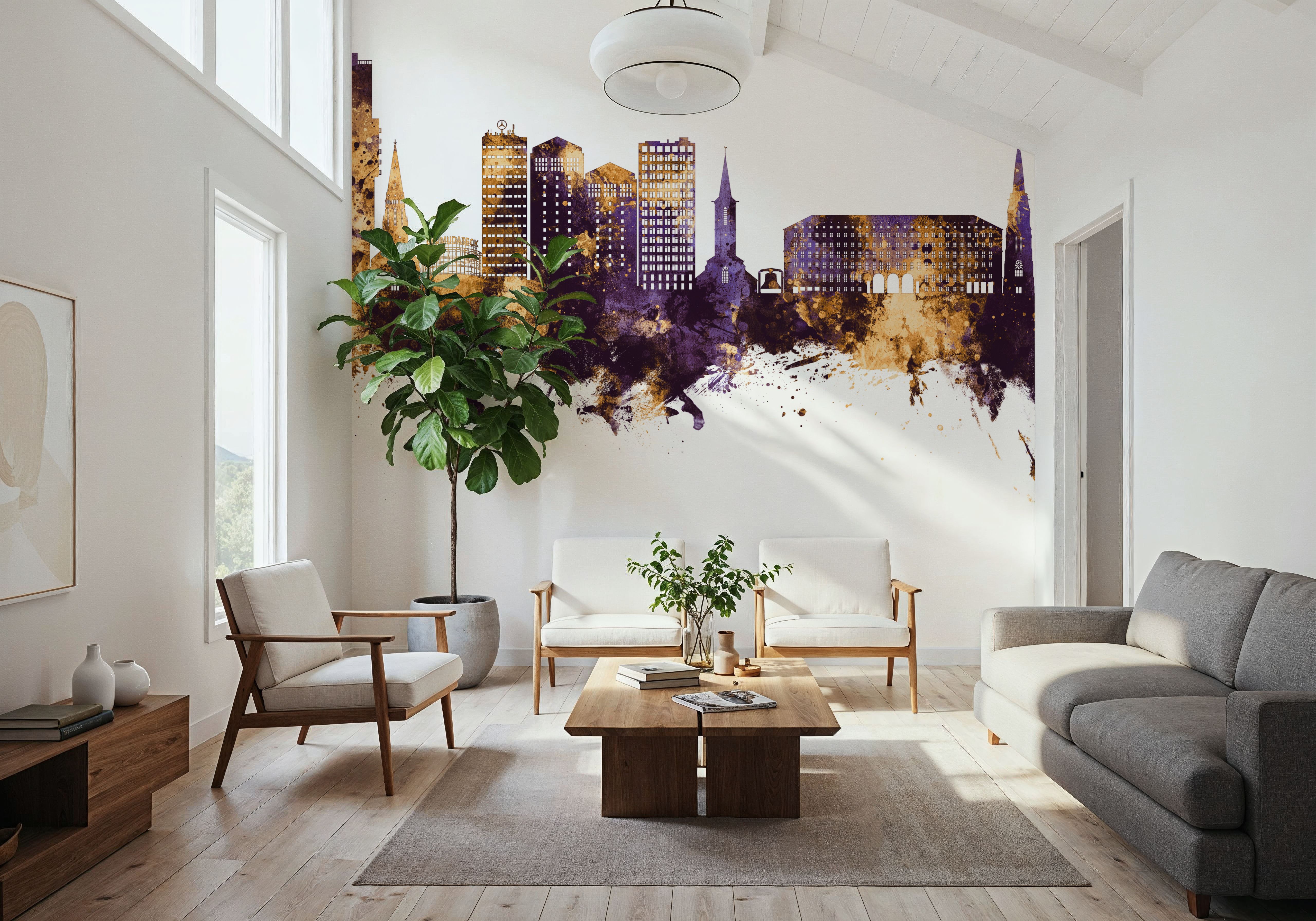 Bochum Germany Skyline Purple & Gold