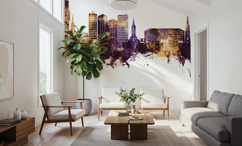 Bochum Germany Skyline Purple & Gold