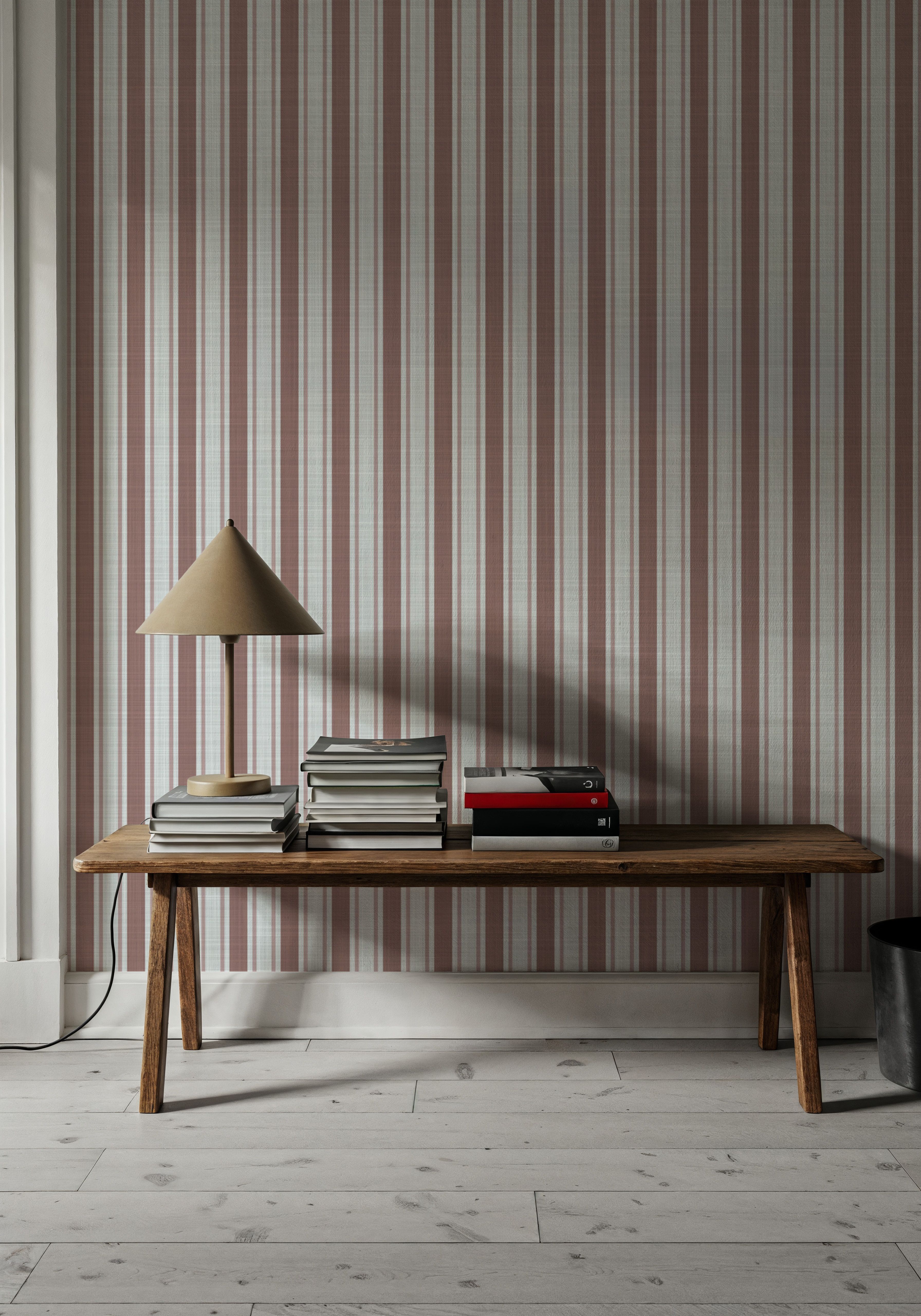 Les Andelys Vertical, Muted Red, Tapeten