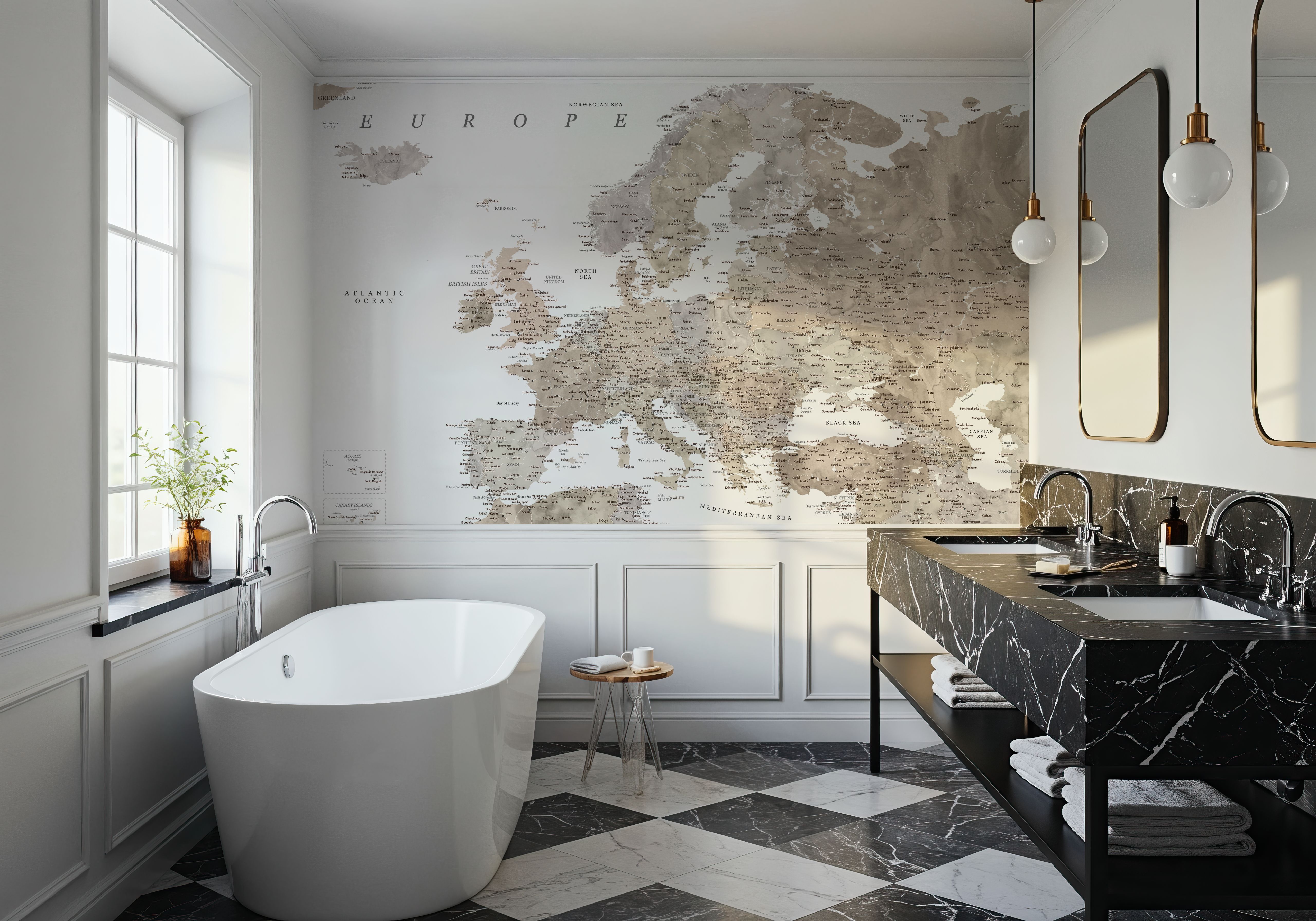 Europe Map Detailed - Abey, Wallpaper