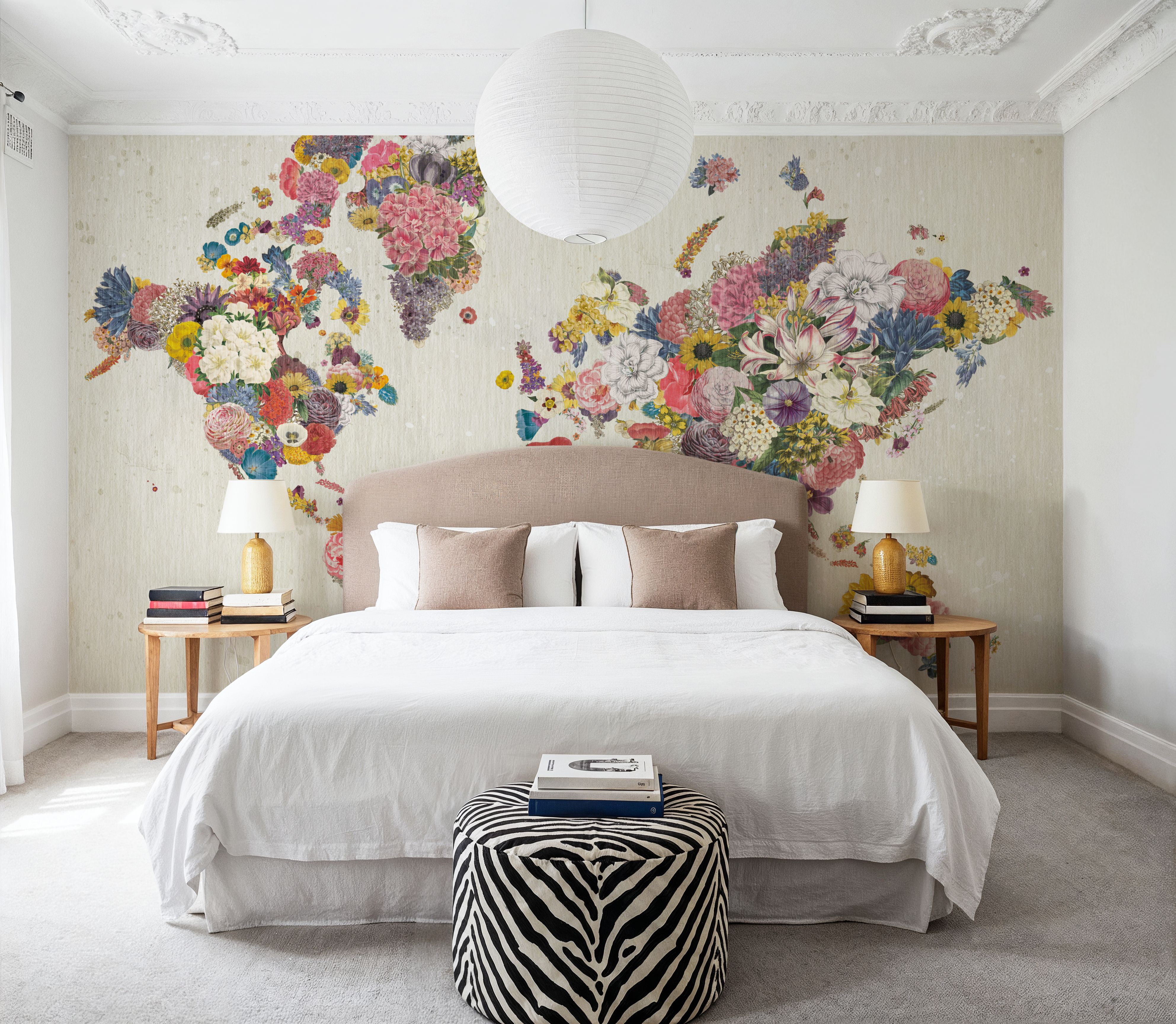 Botanical Floral Map Light