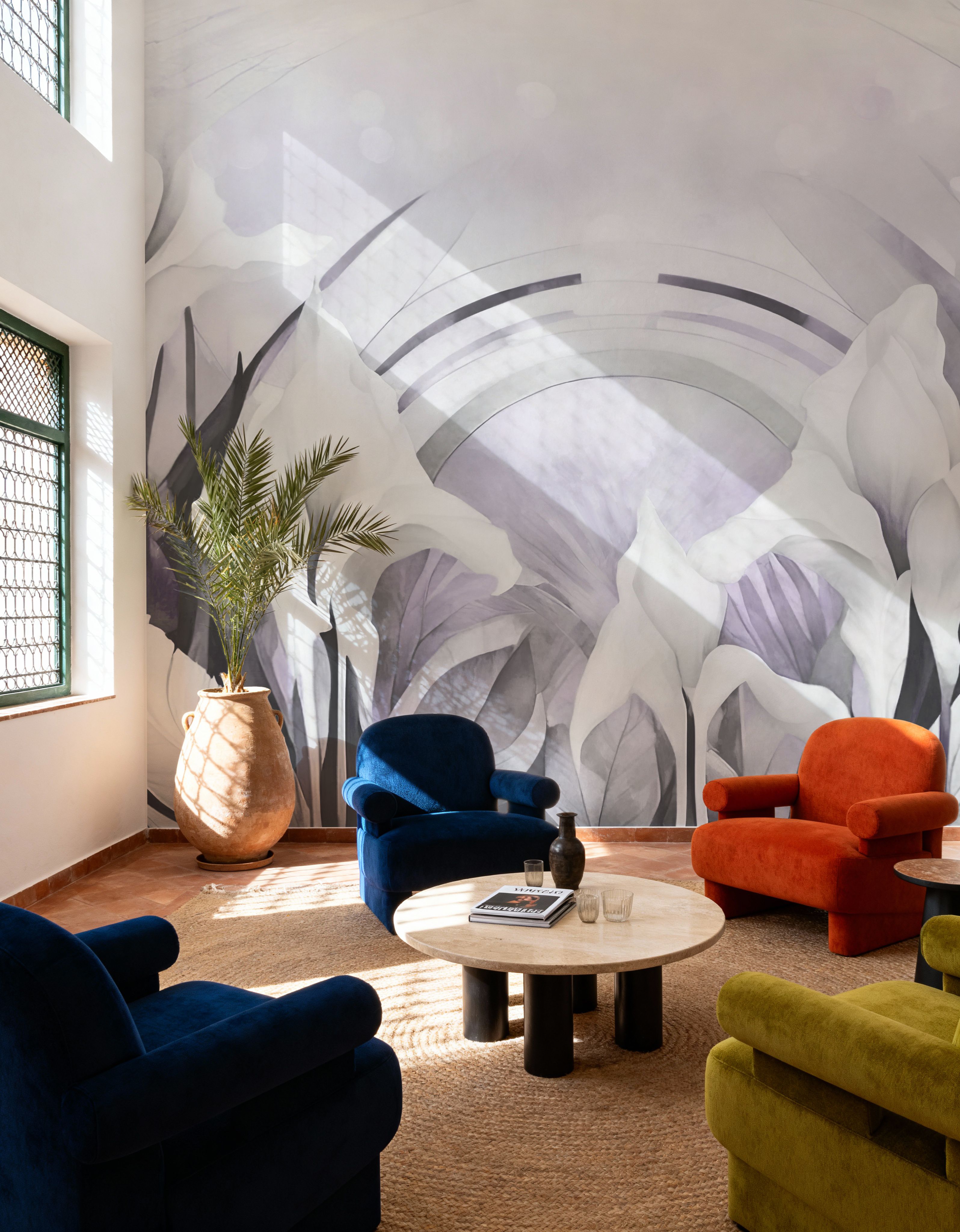 Irises and Feathers Purple