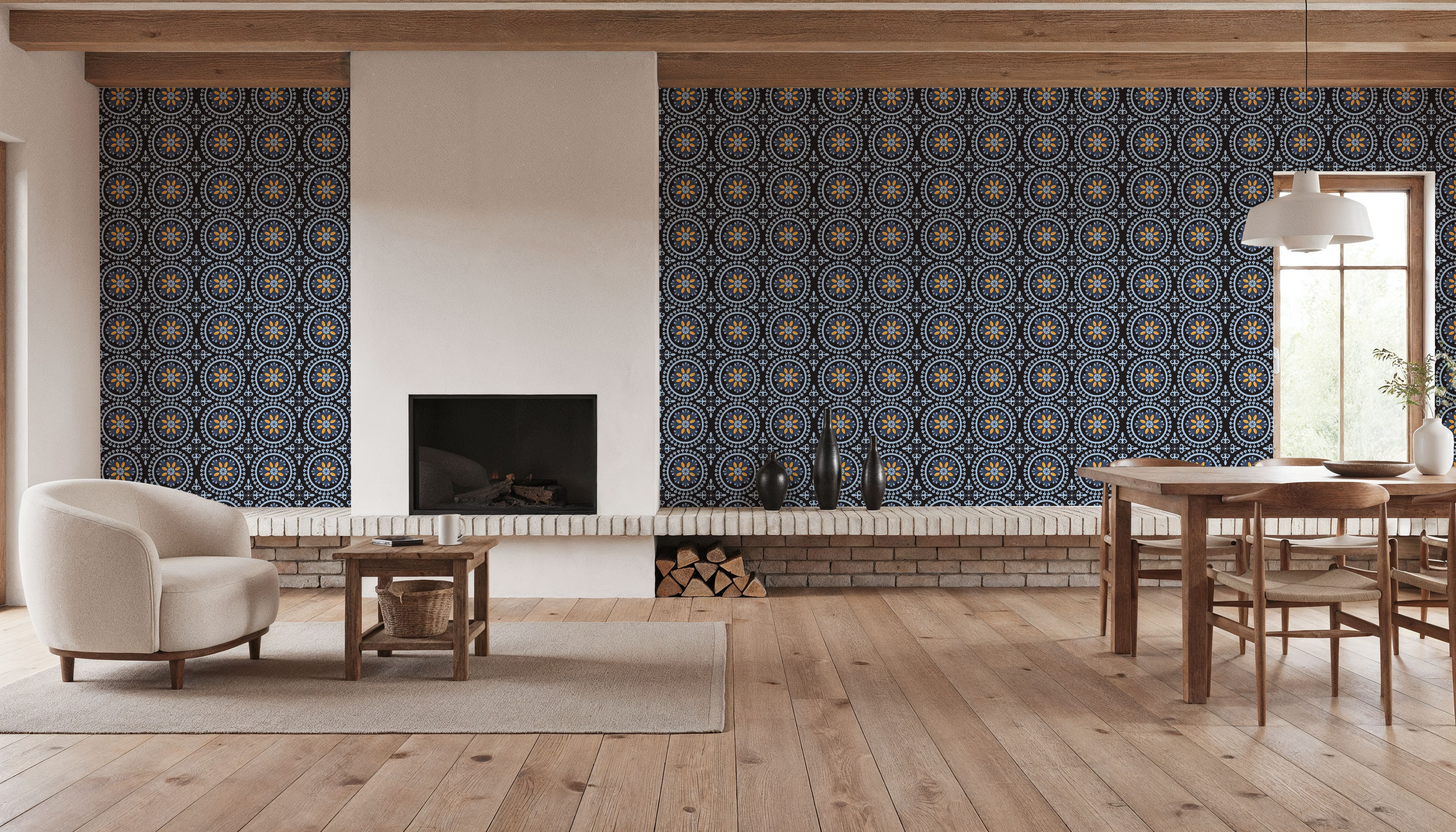 Geo Floral, Navy
