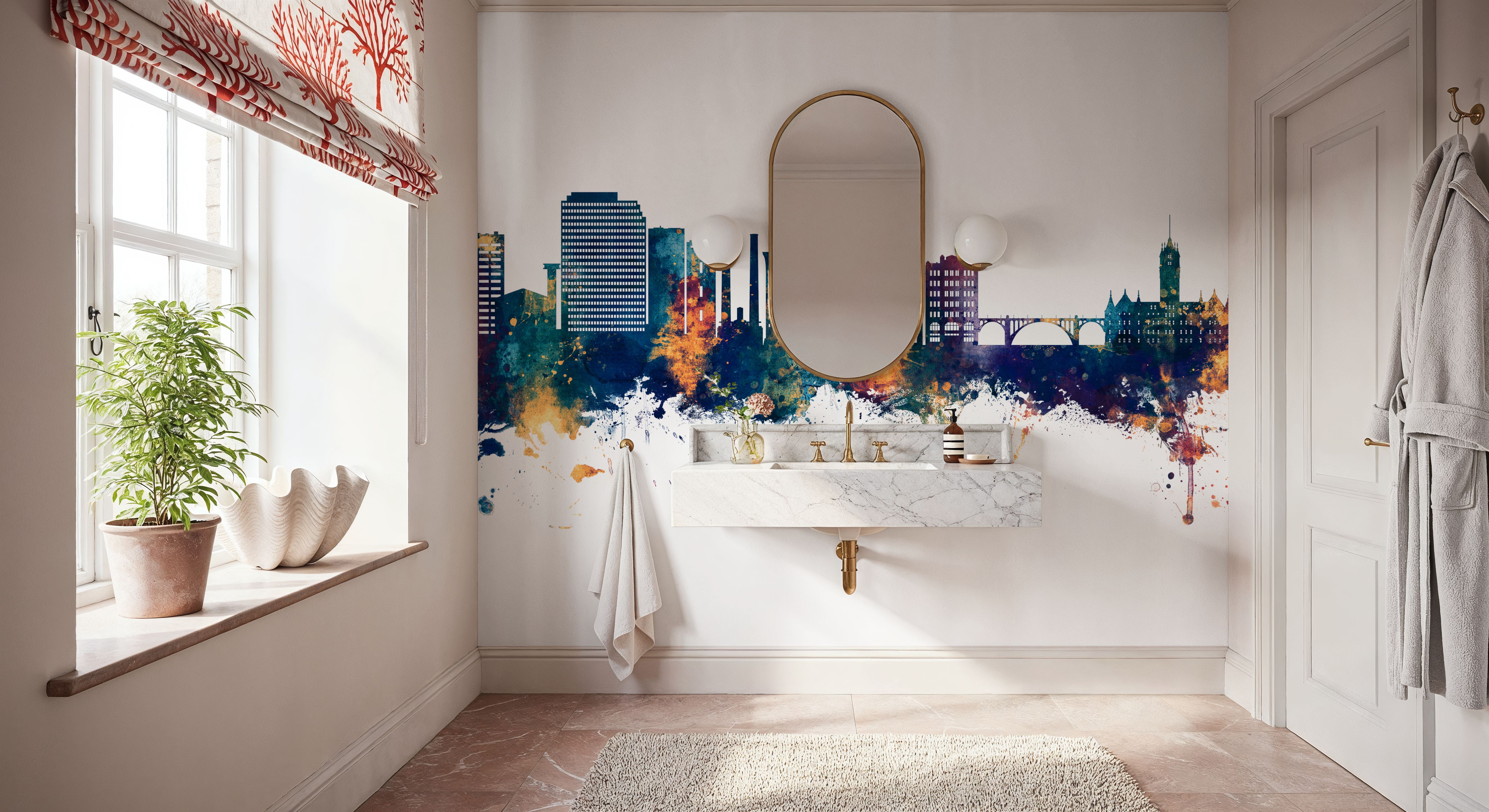 Spokane Washington Skyline Blue & Bronze