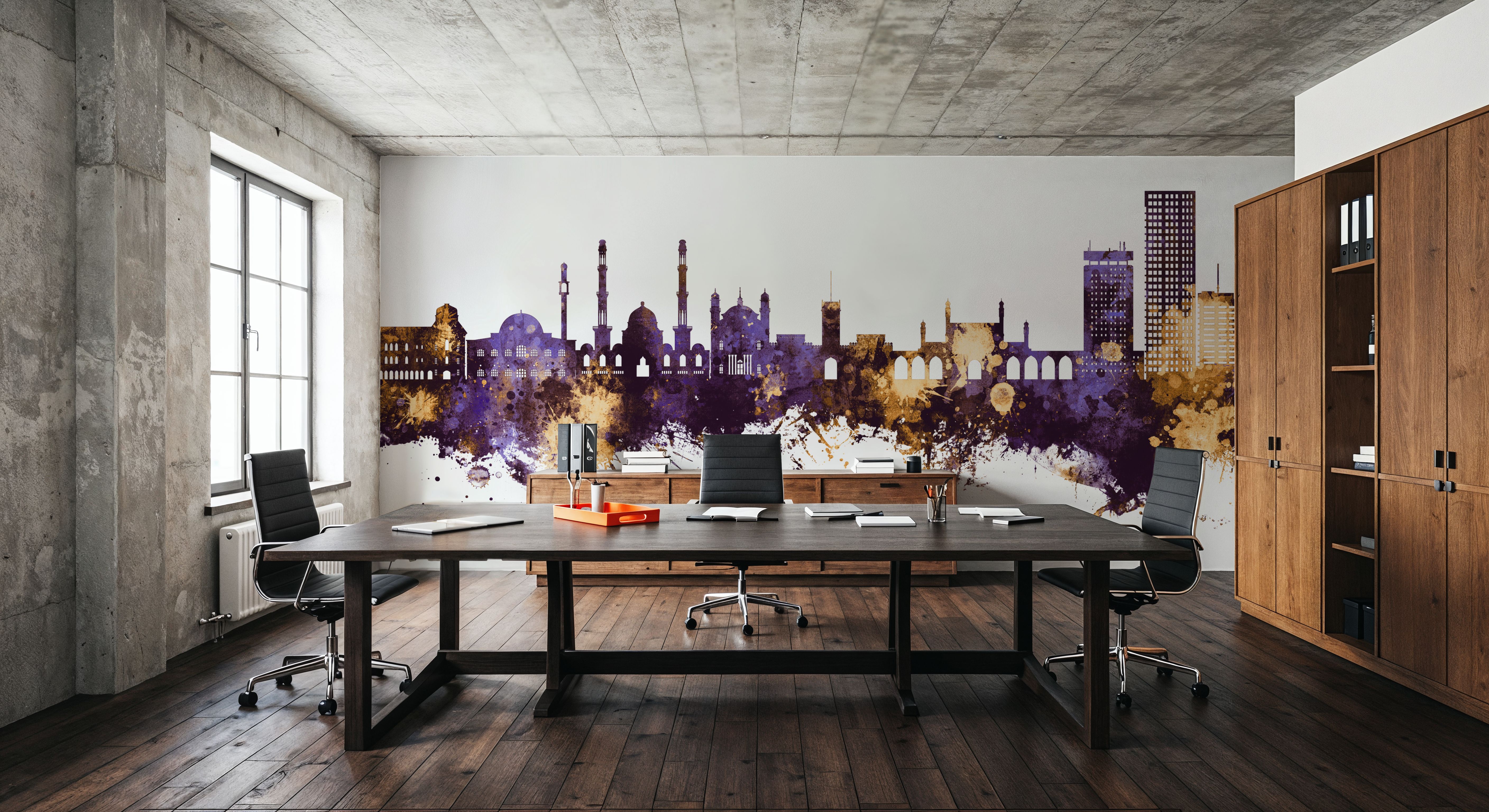 Kabul Afghanistan Skyline Purple & Gold