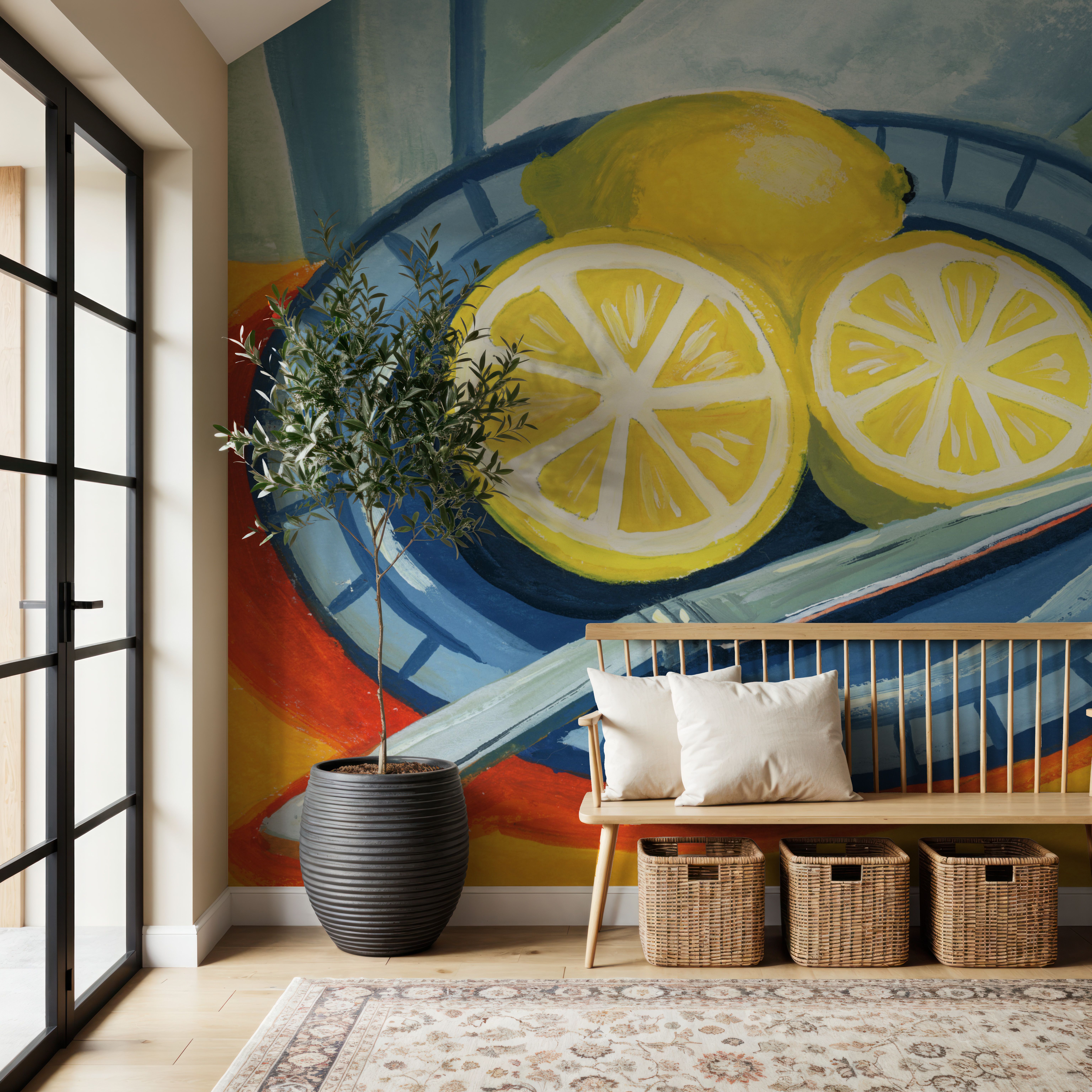 Sliced Lemons on Plates
