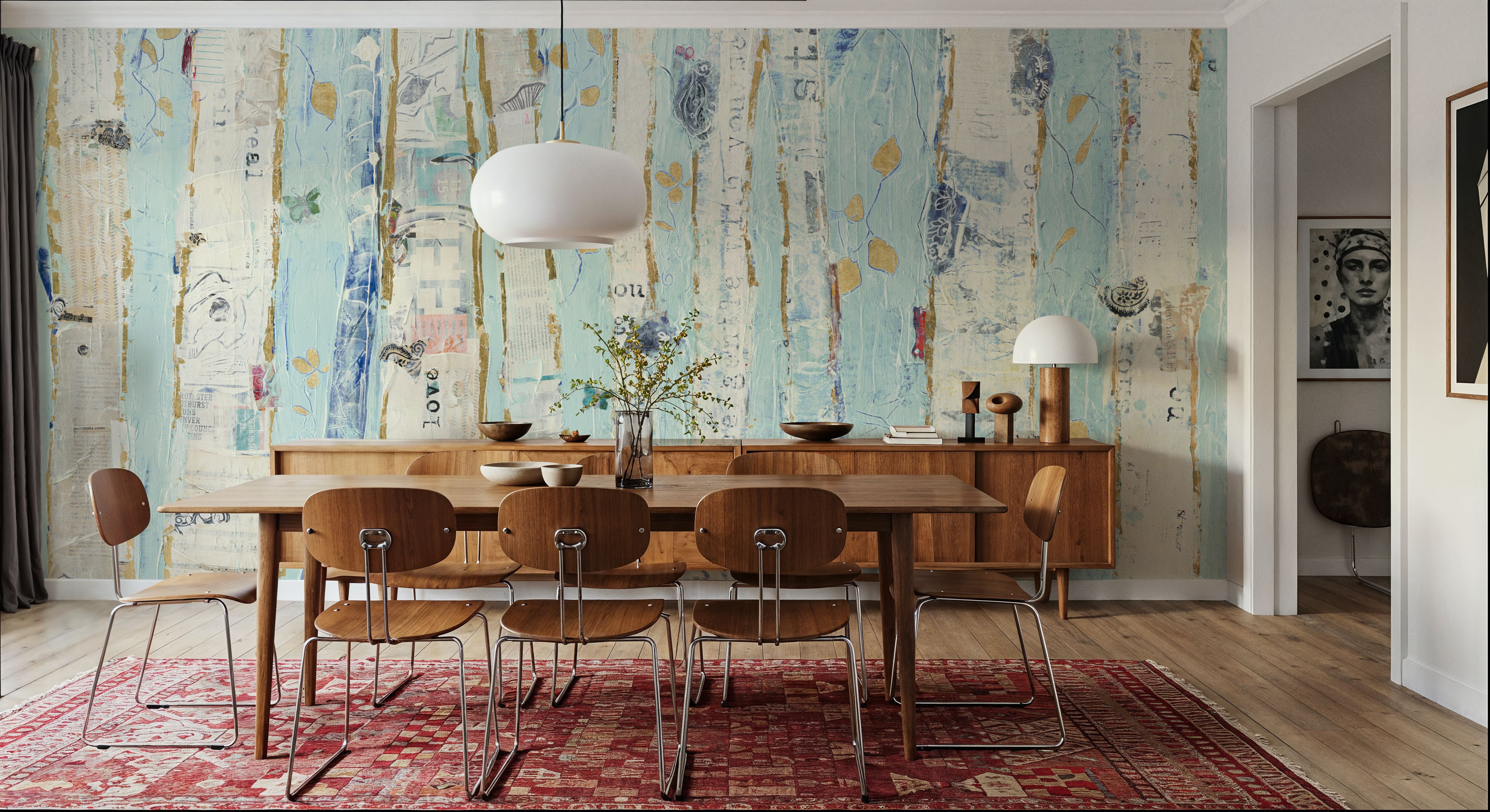 Far From Blue III Gold Leaves, Wallpaper