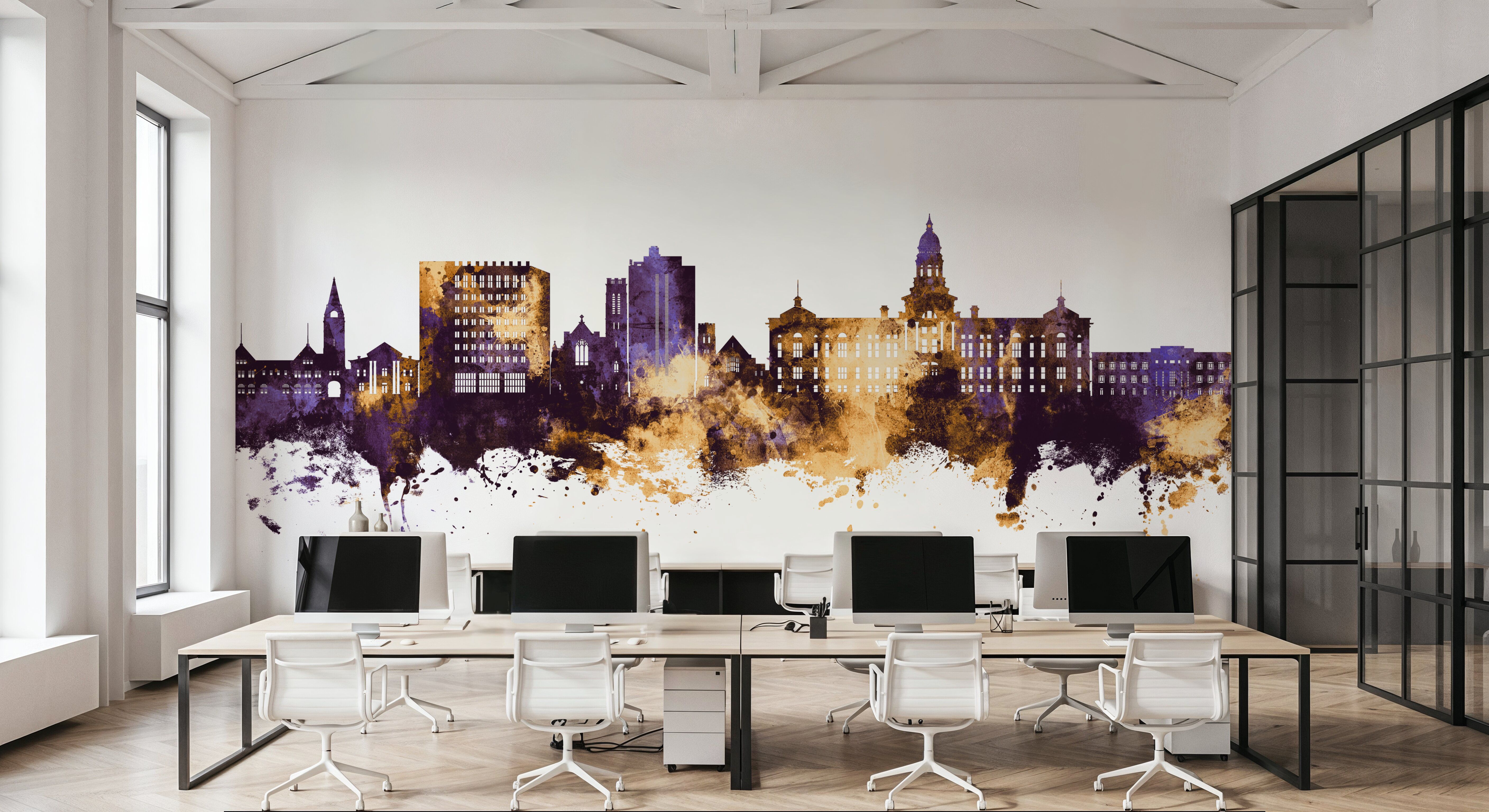 Cheyenne Wyoming Skyline Purple & Gold