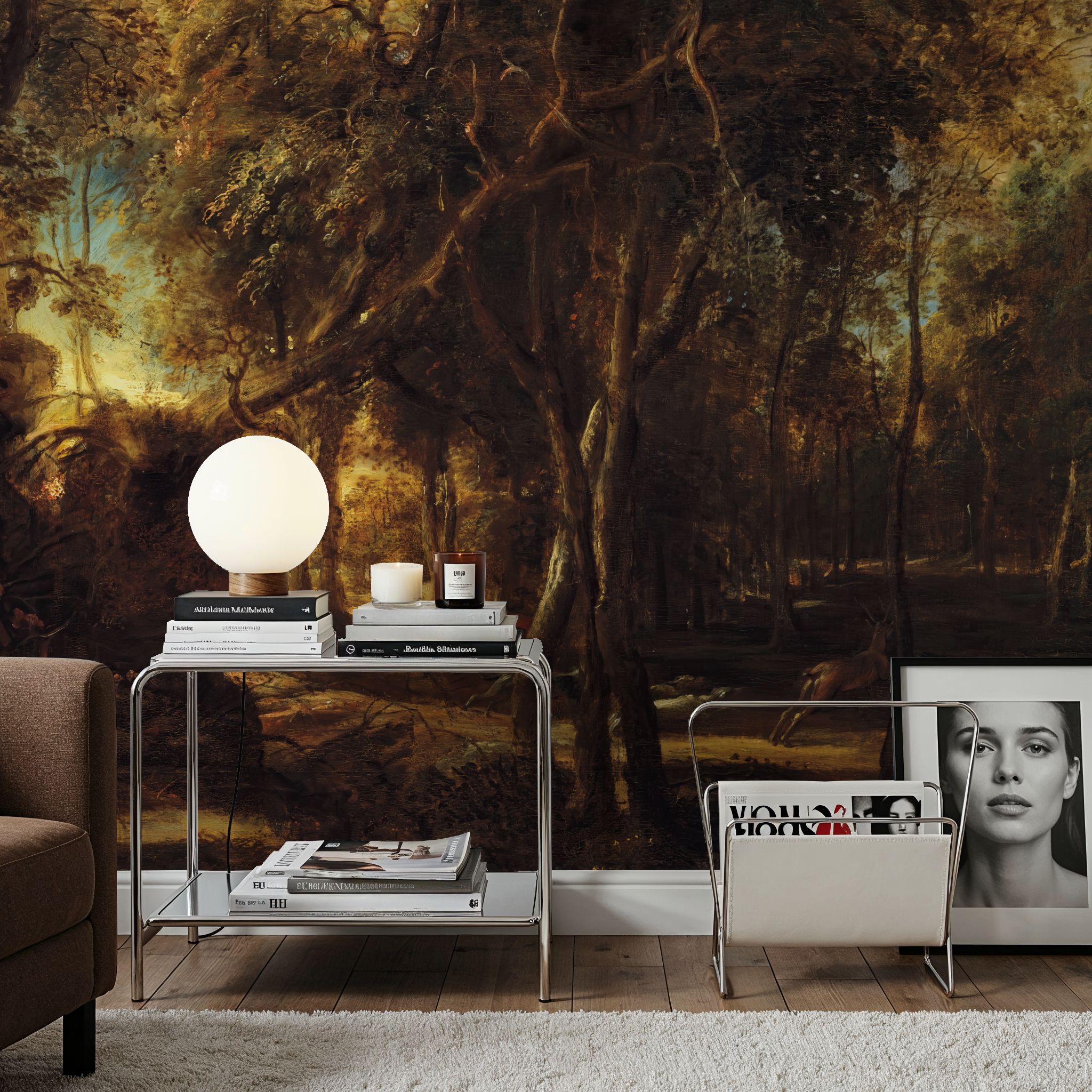 A Forest at Dawn with a Deer Hunt