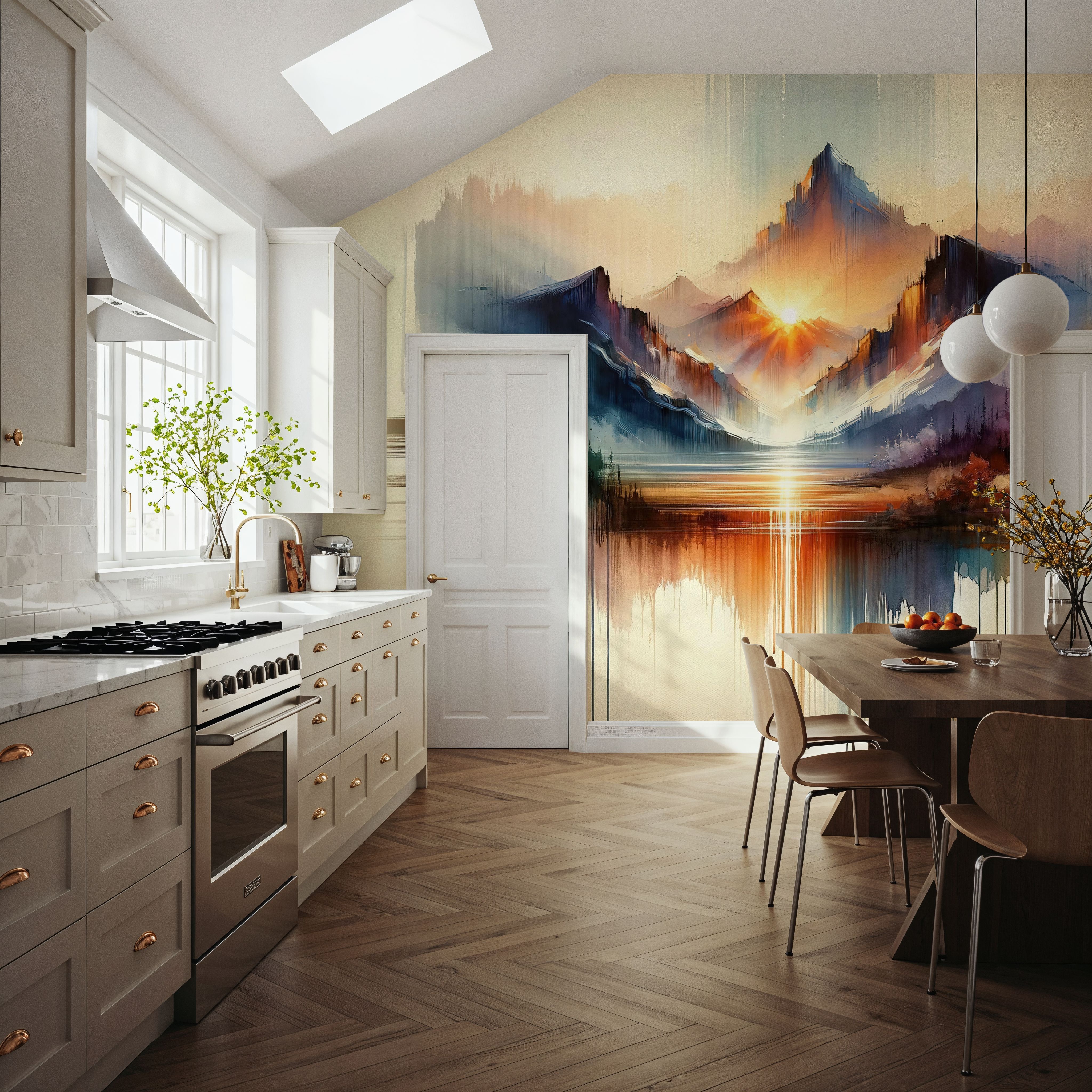 Watercolor Abstract Mountains