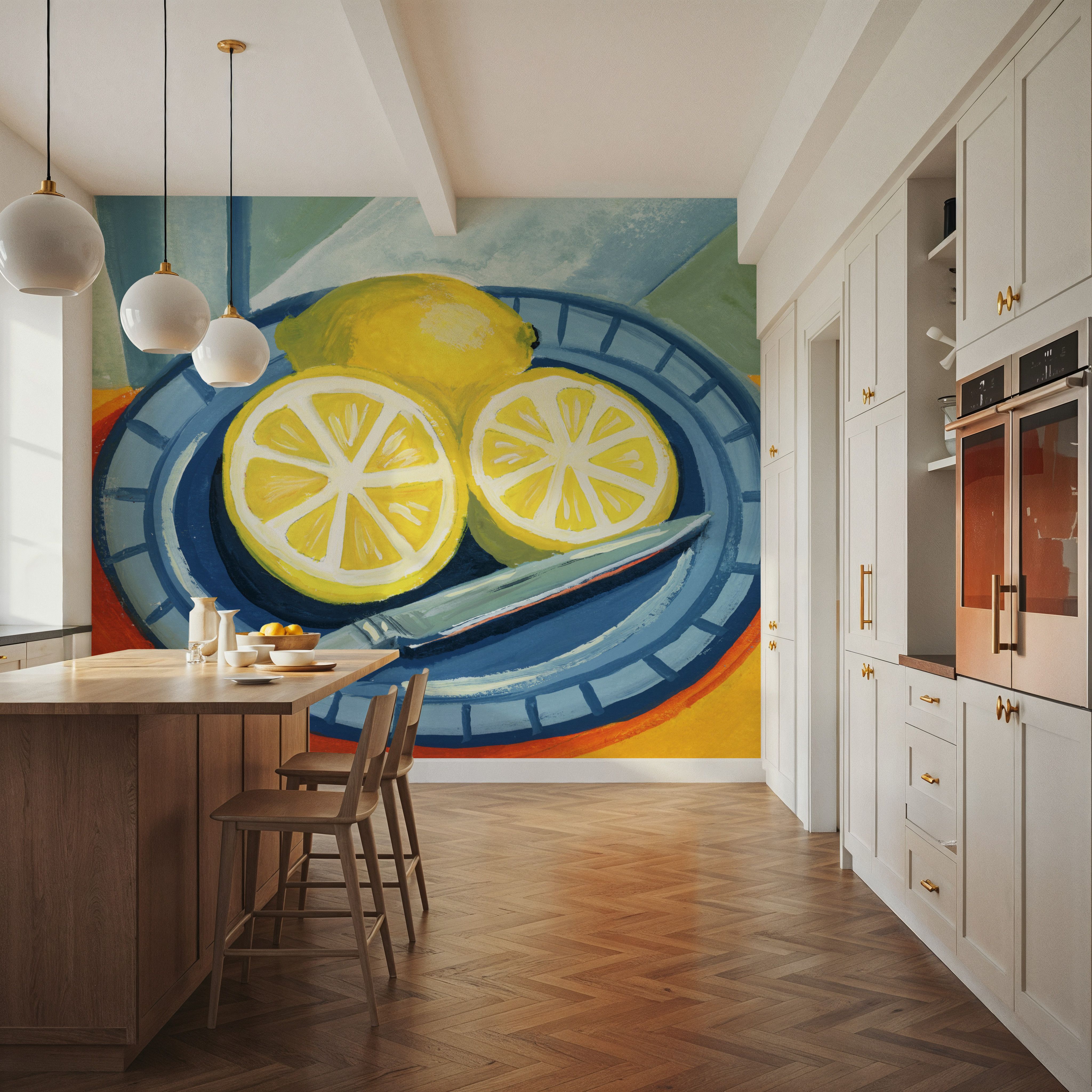 Sliced Lemons on Plates
